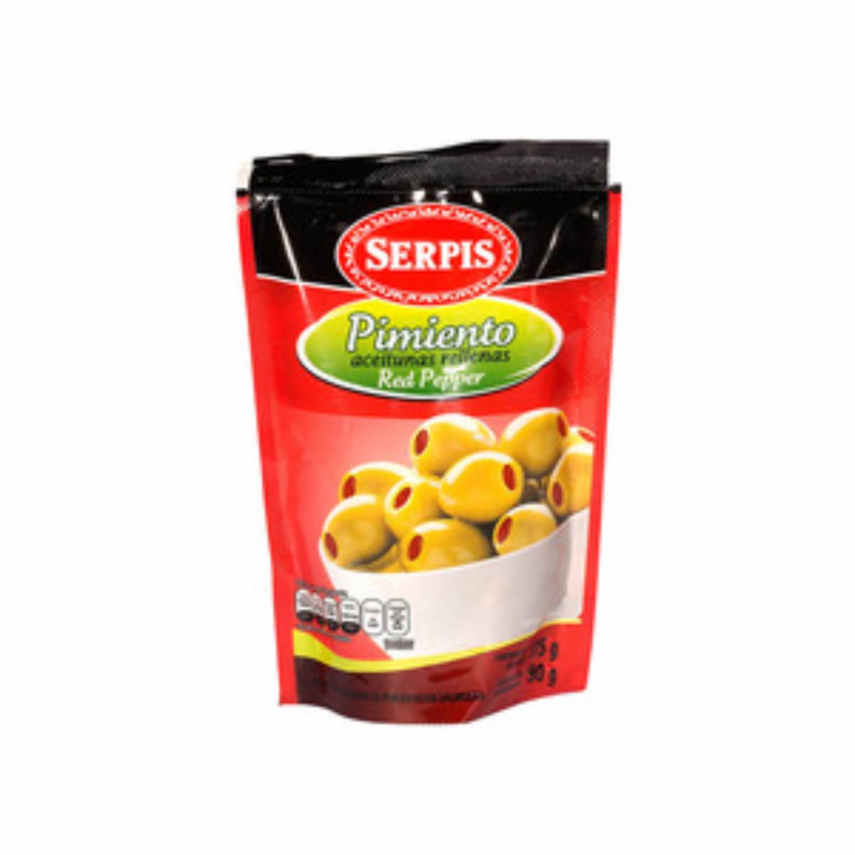 Aceitunas Verdes Rellenas Con Pimiento Rojo SERPIS 175 G