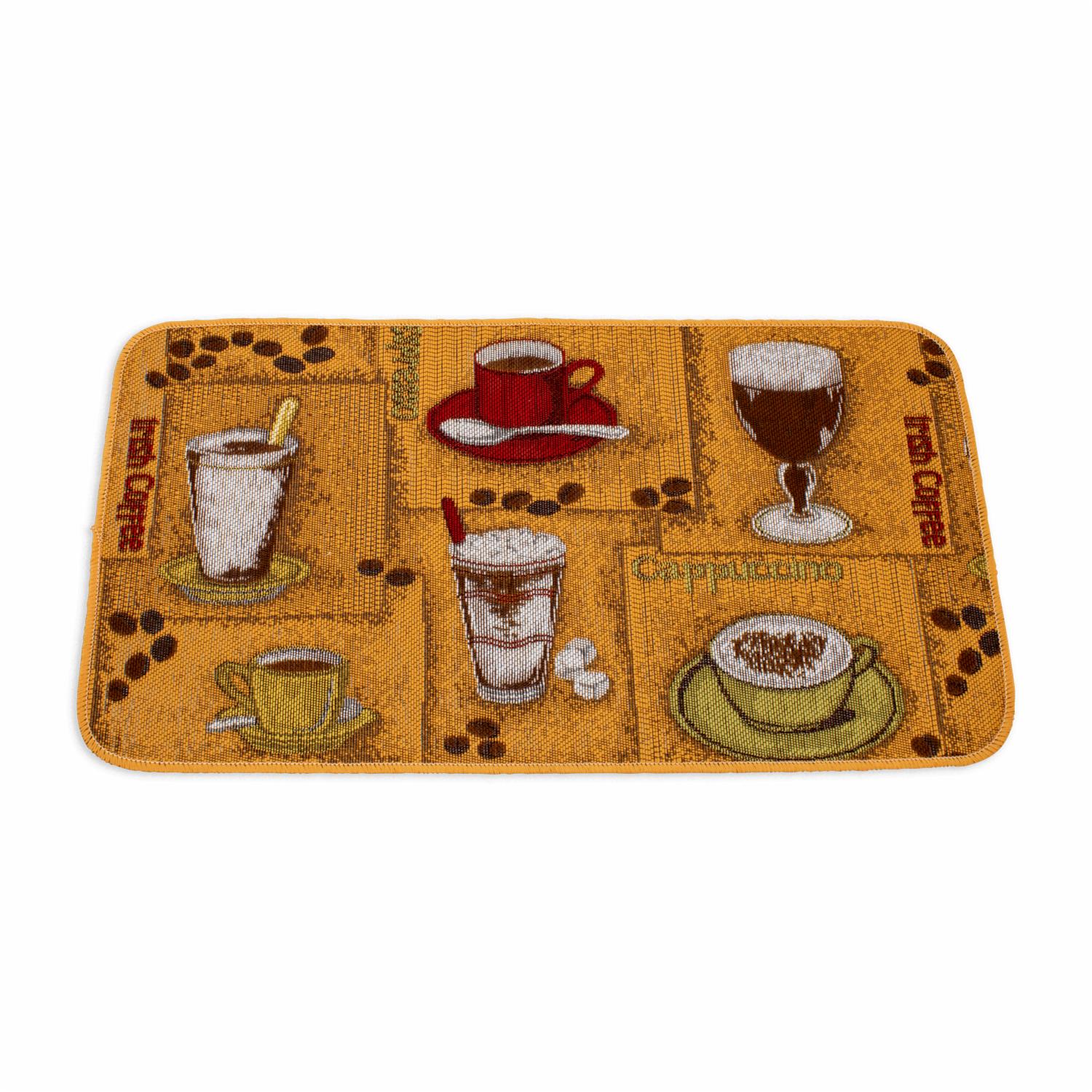 Alfombre Rodapié Collage Tazas Café Rojo EMMEVI 50 X 90 Cm