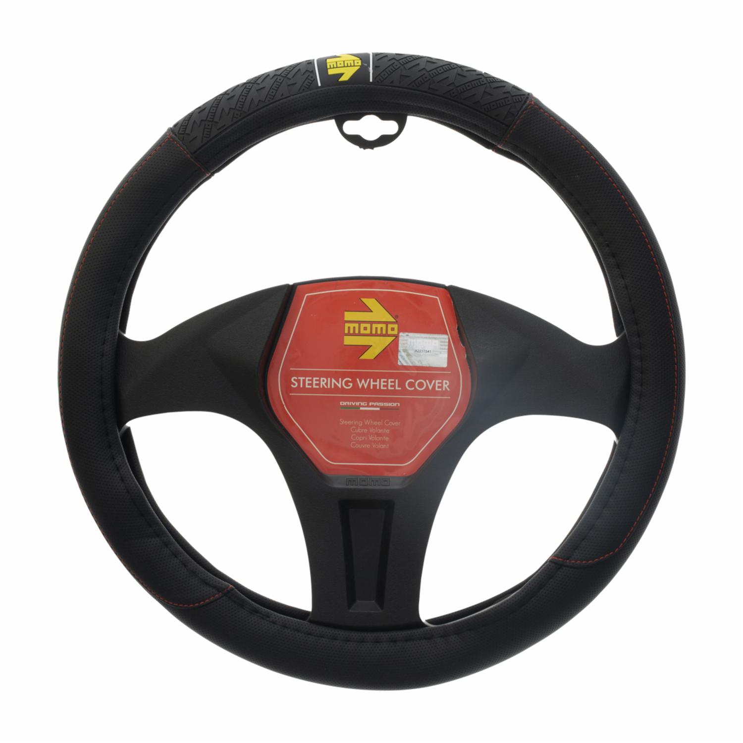 Cubre Volante De Auto MOMO Negro Rojo