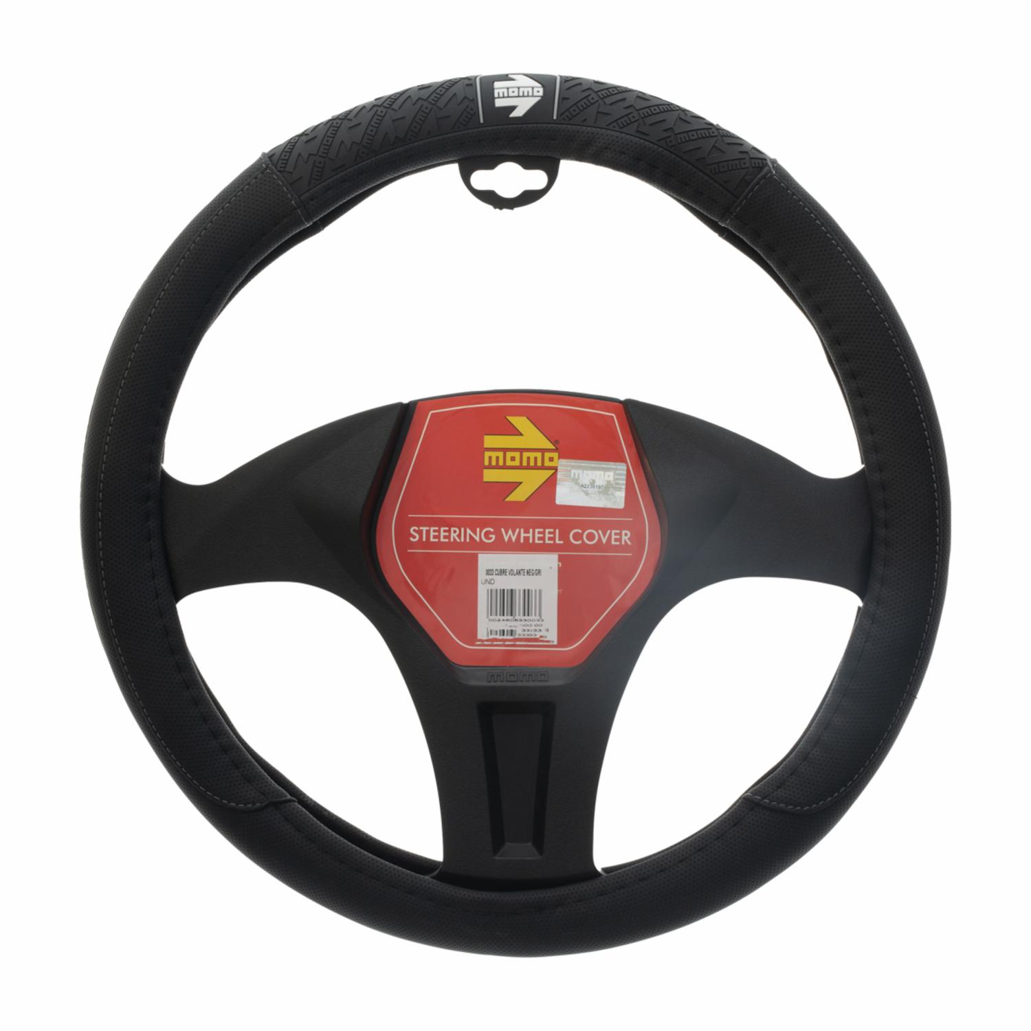 Cubre Volante De Auto MOMO Negro Gris