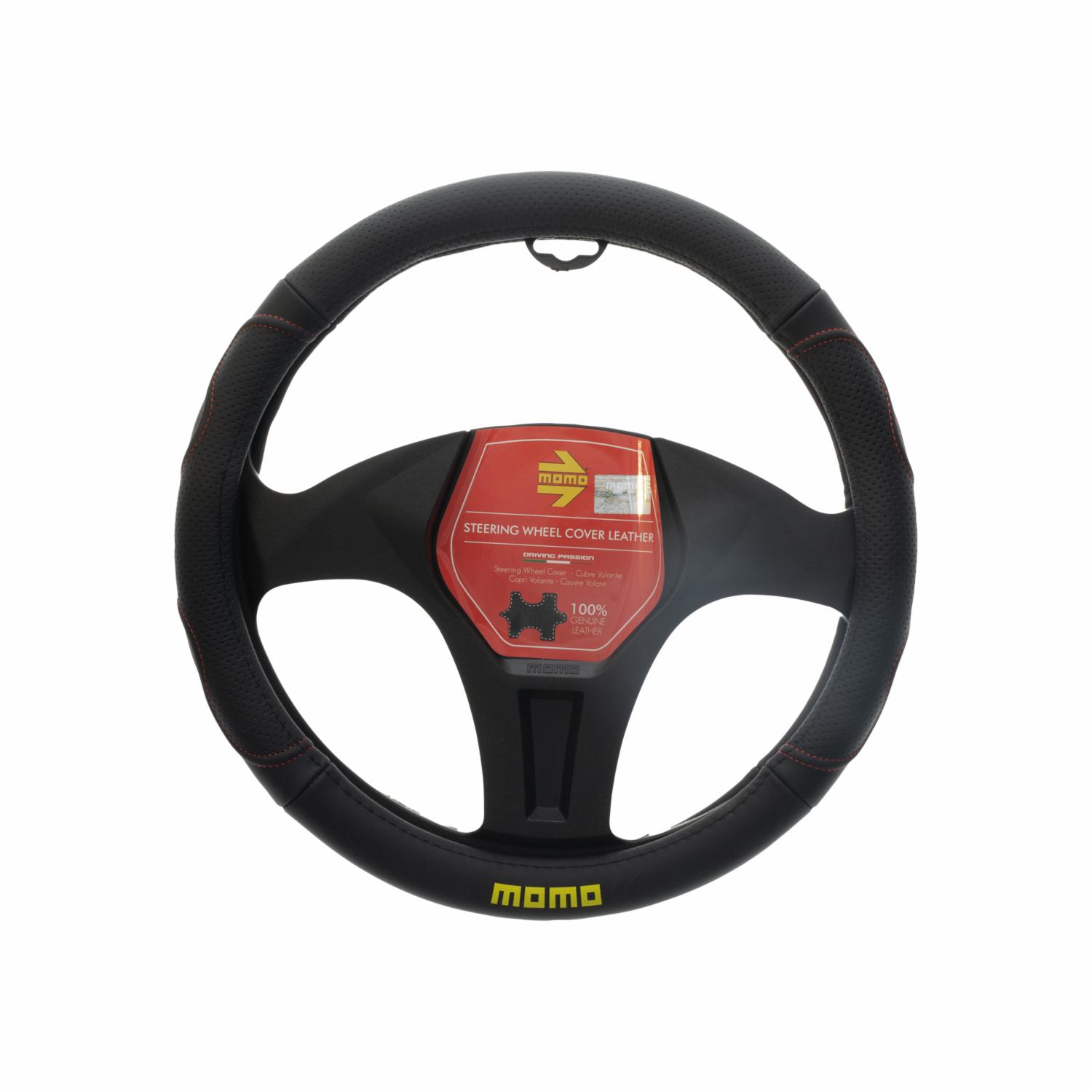 Cubre Volante De Auto MOMO Negro Rojo