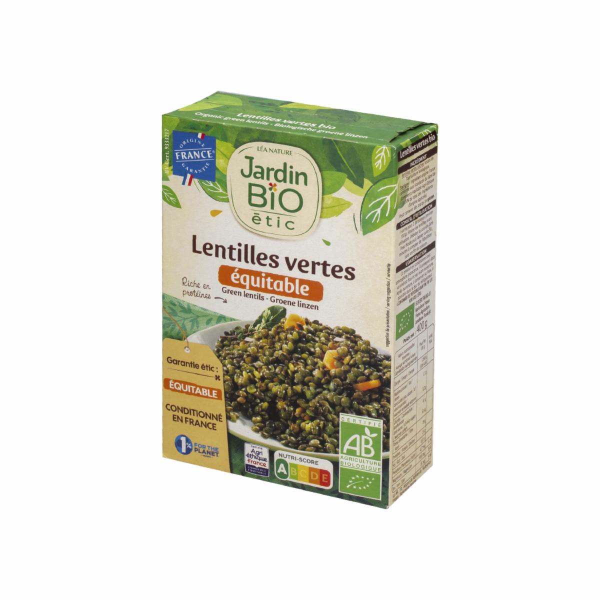 Lentejas Verdes Orgánicas JARDIN BIO 400 g