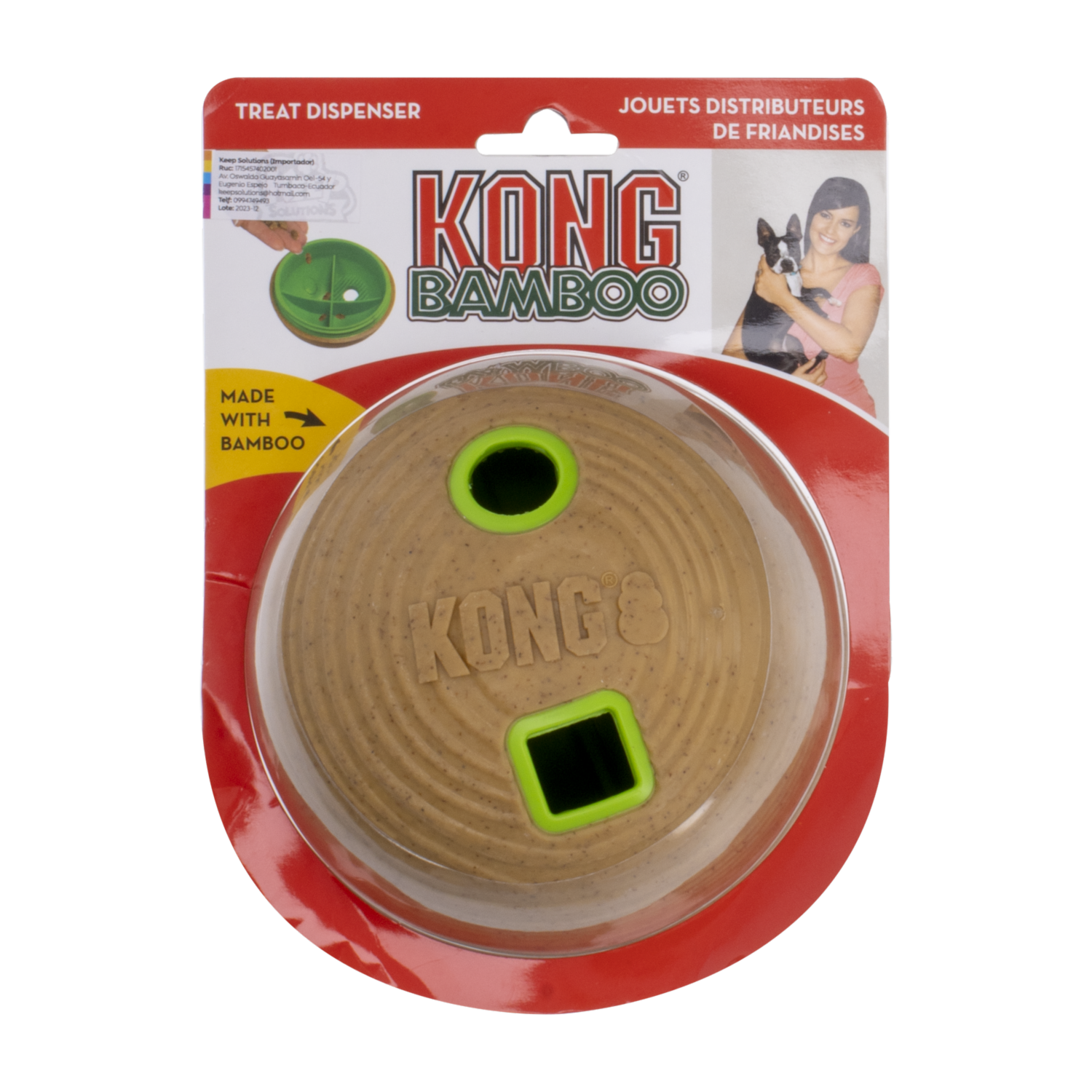 Dispensador De Alimento Elaborado De Bamboo KONG Mediano