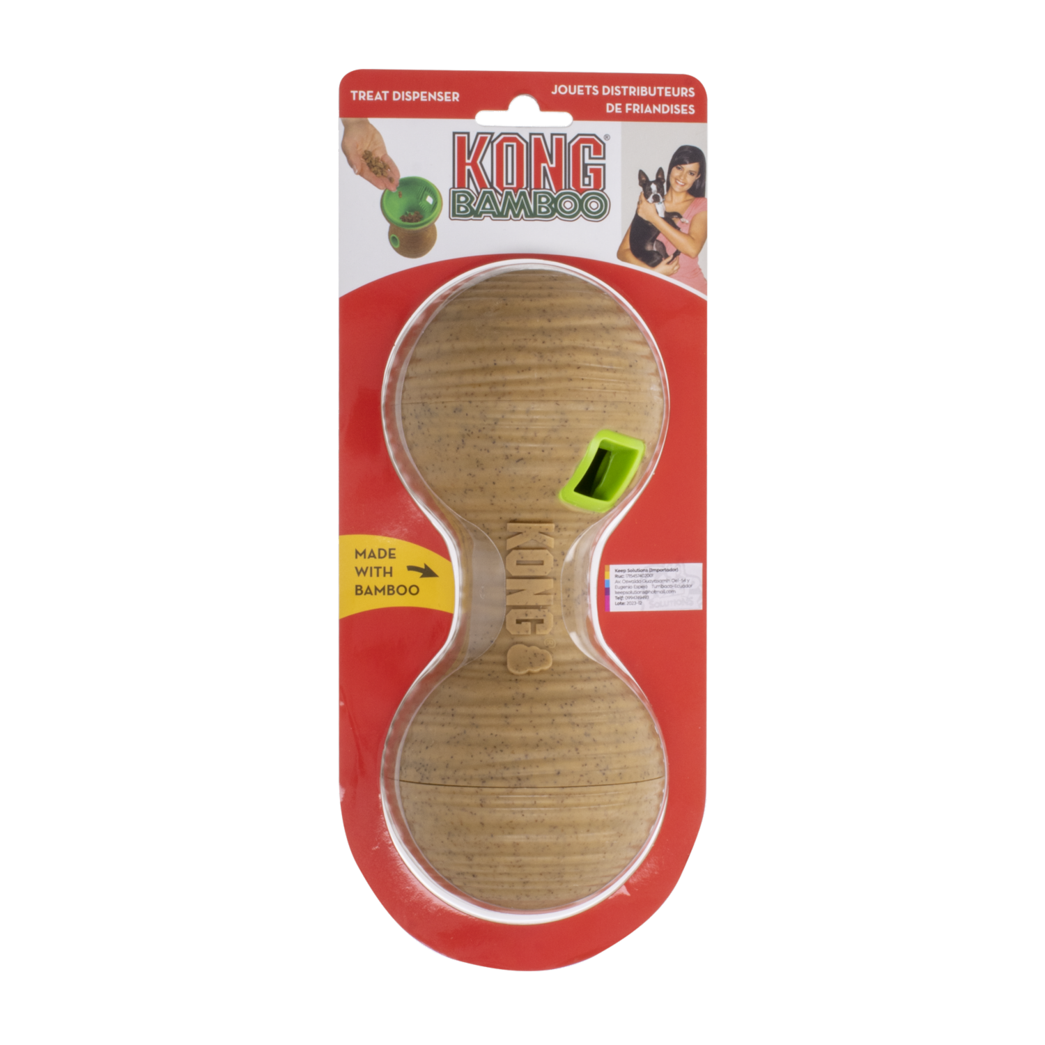 Dispensador De Alimento Elaborado De Bamboo KONG Mediano