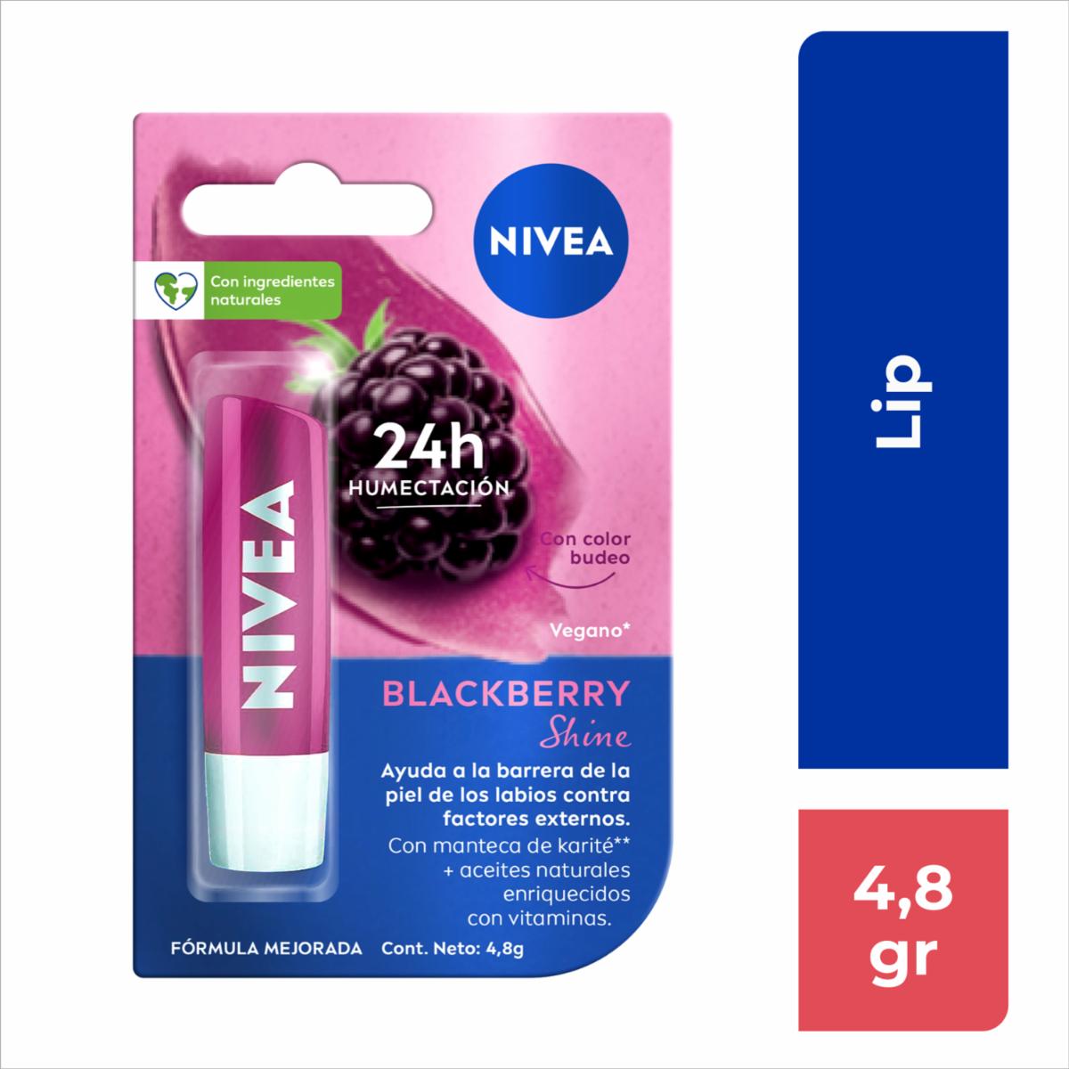 Bálsamo Labial Mora Shine NIVEA 4.8 G