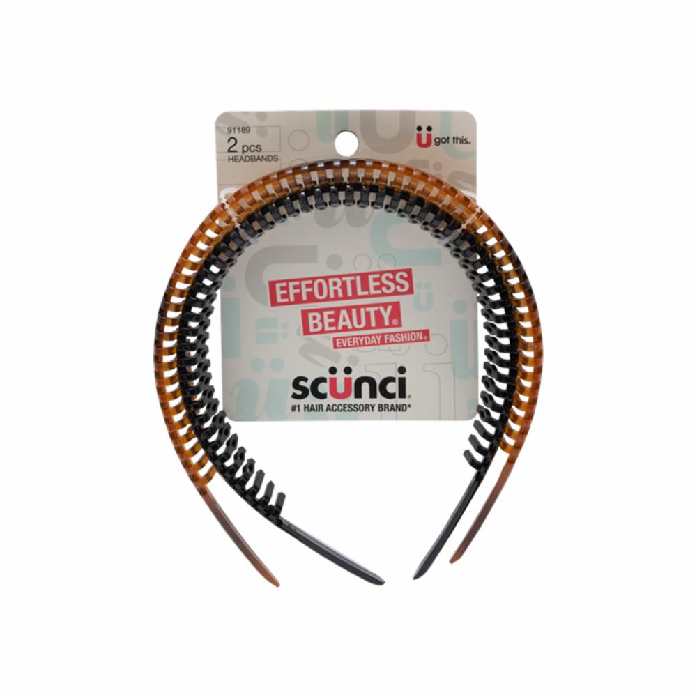 Vinchas De Cabello Tipo Diadema Con Dientes Negra Y Café CONAIR Longitud Perfecta
