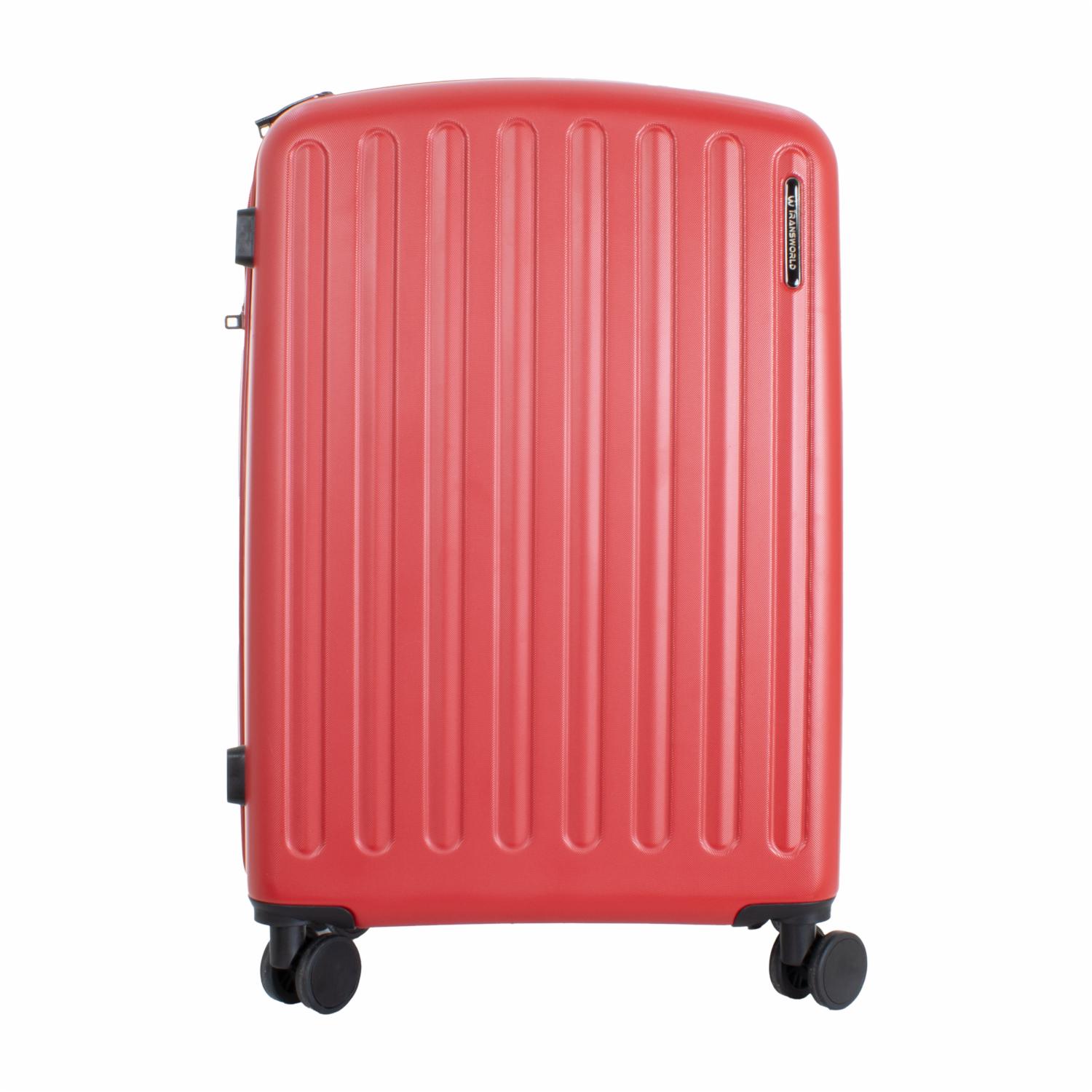 Maleta De Viaje De Textura Dura Color Rojo TRANSWORLD 60 Cm