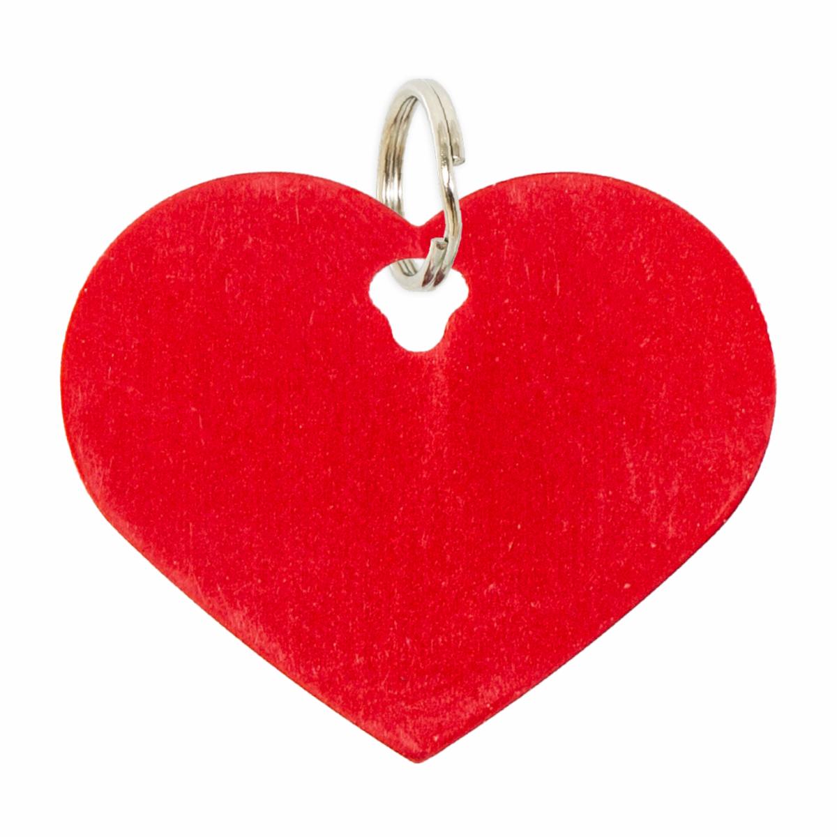 Placa Para Collar Metalica Con Forma De Corazon Color Rojo DRAGON ENGRAVERS Unidad