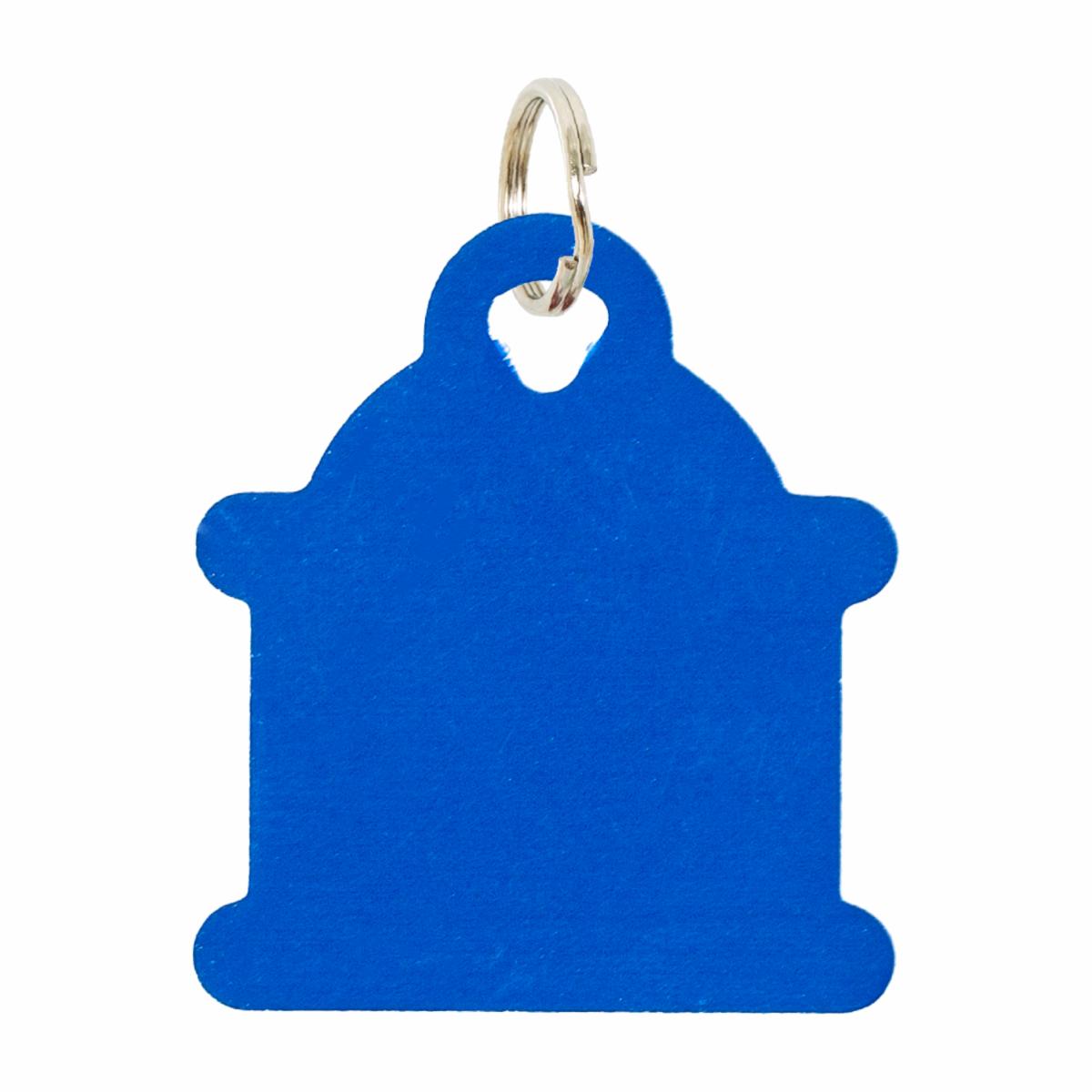 Placa Para Collar Metalica Con Forma De Hidrante Color Azul DRAGON ENGRAVERS Unidad
