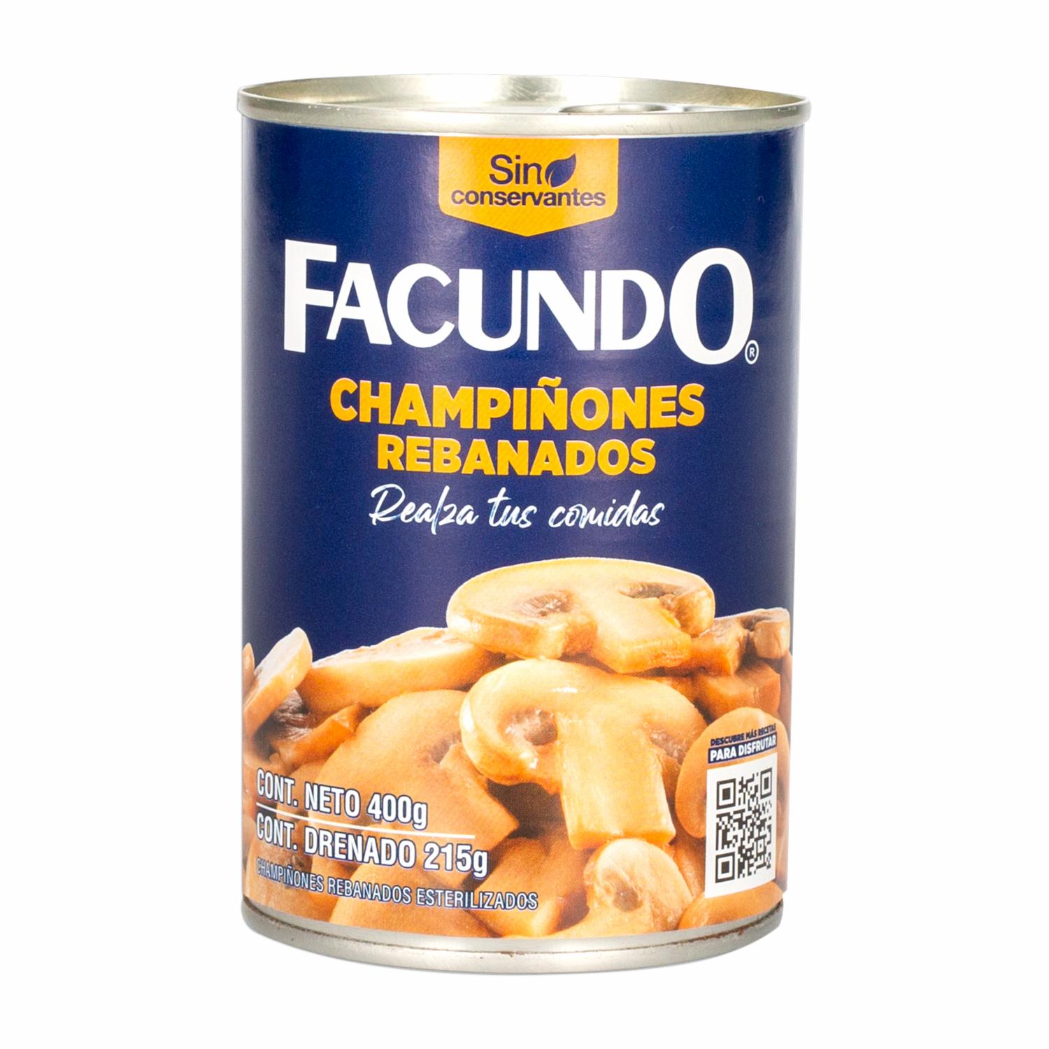 Champiñones Rebanados Enlatados FACUNDO 400 G