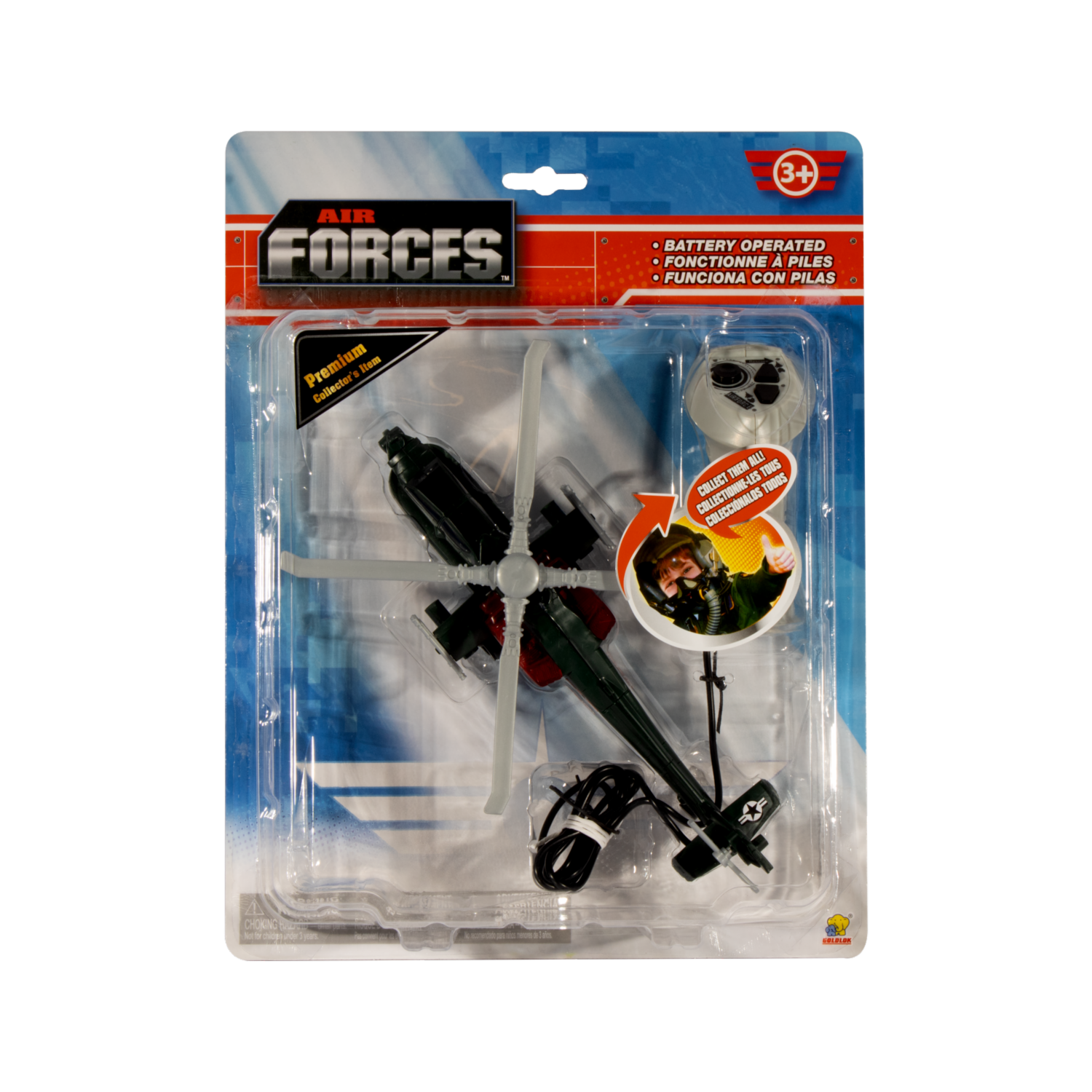 Helicóptero R/c AH 64 Apache AIR FORCES Usa Pilas AAA x 2