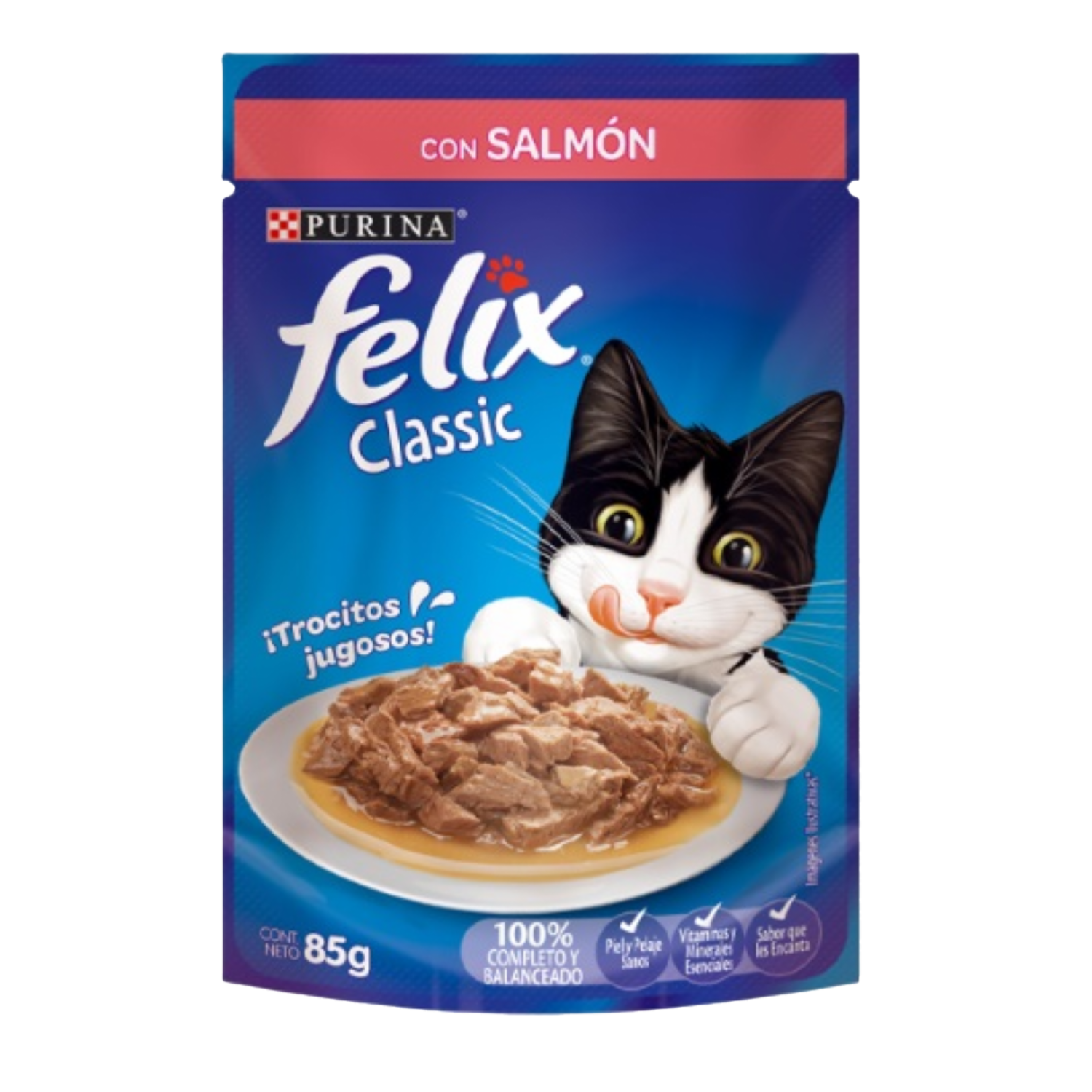Alimento Para Gatos Sensaciones De Salmón Y Pavo En Salsa FELIX 85 G