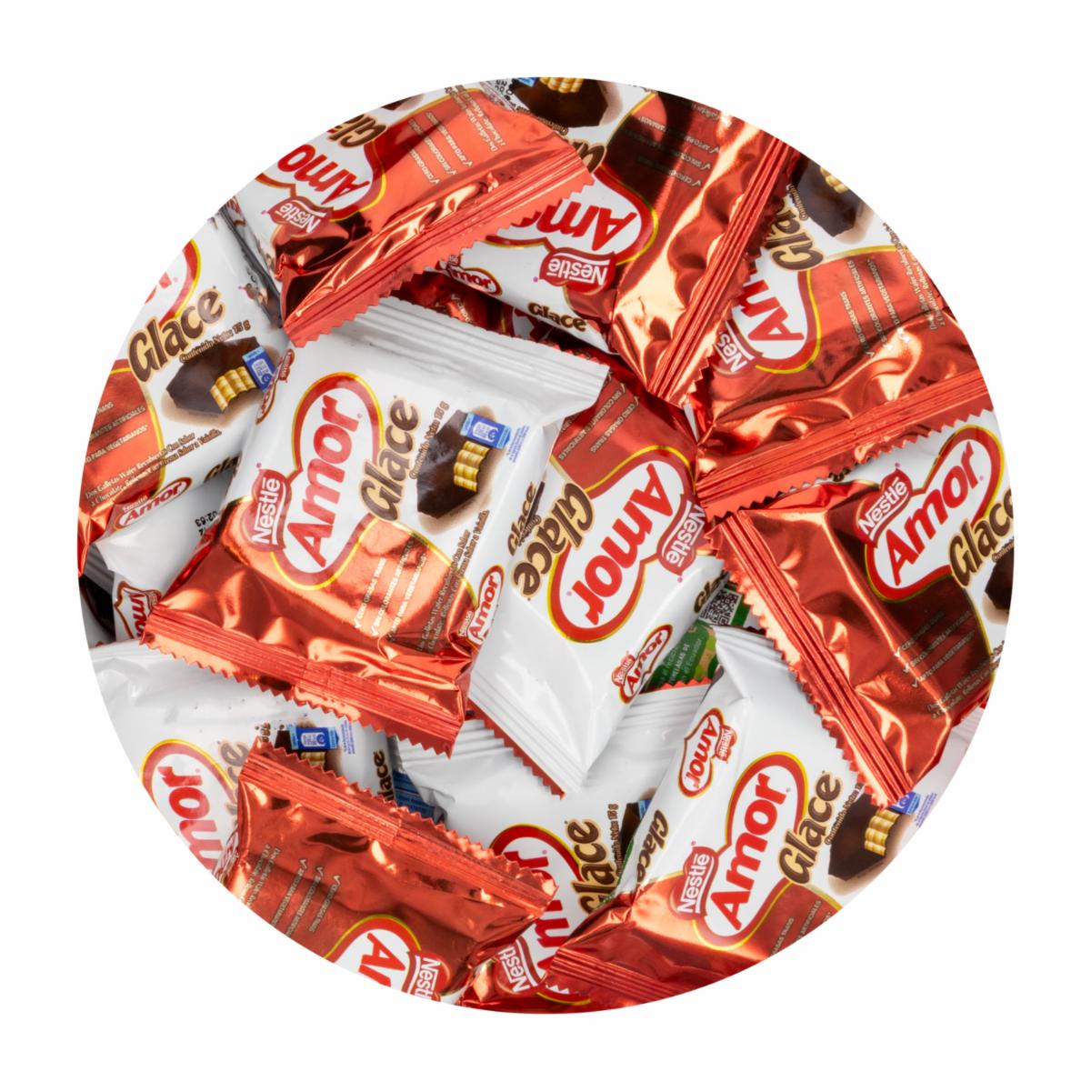 Galleta Doble Wafer Con Cubierta De Chocolate Glace AMOR Al Peso