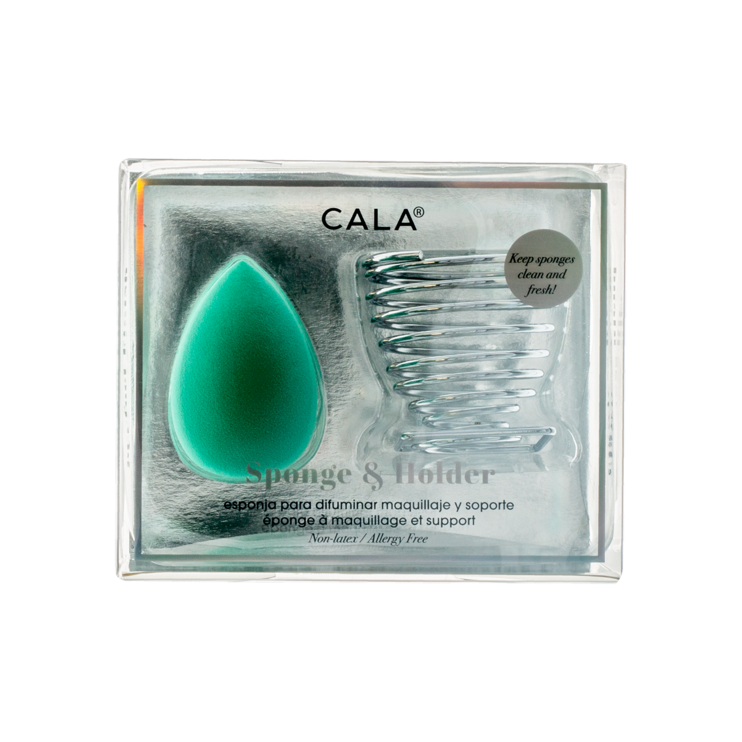 Esponja De Maquillaje Con Soporte Sponge & Holder Mint Teardrop CALA 1 U