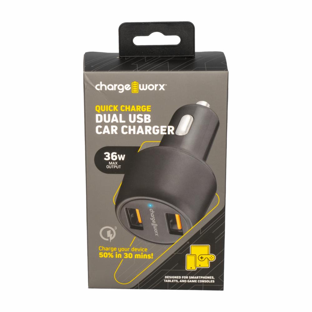 Cargador Para Auto Doble CHARGE WORX 36 W