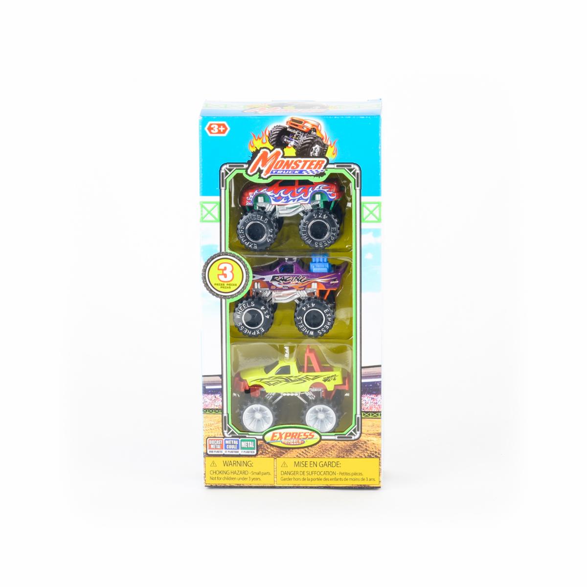 Set Monster Truck EXPRESS WHEELS Incluye 3 Carros