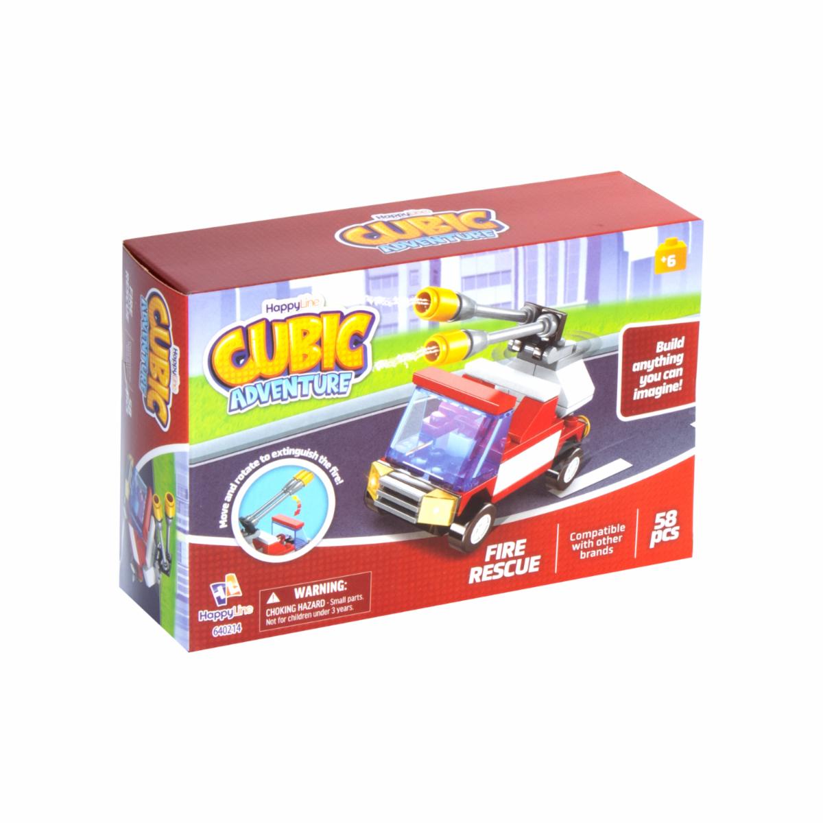 Bloques De Armar Vehículo De Rescate CUBIC ADVENTURE 58 Piezas