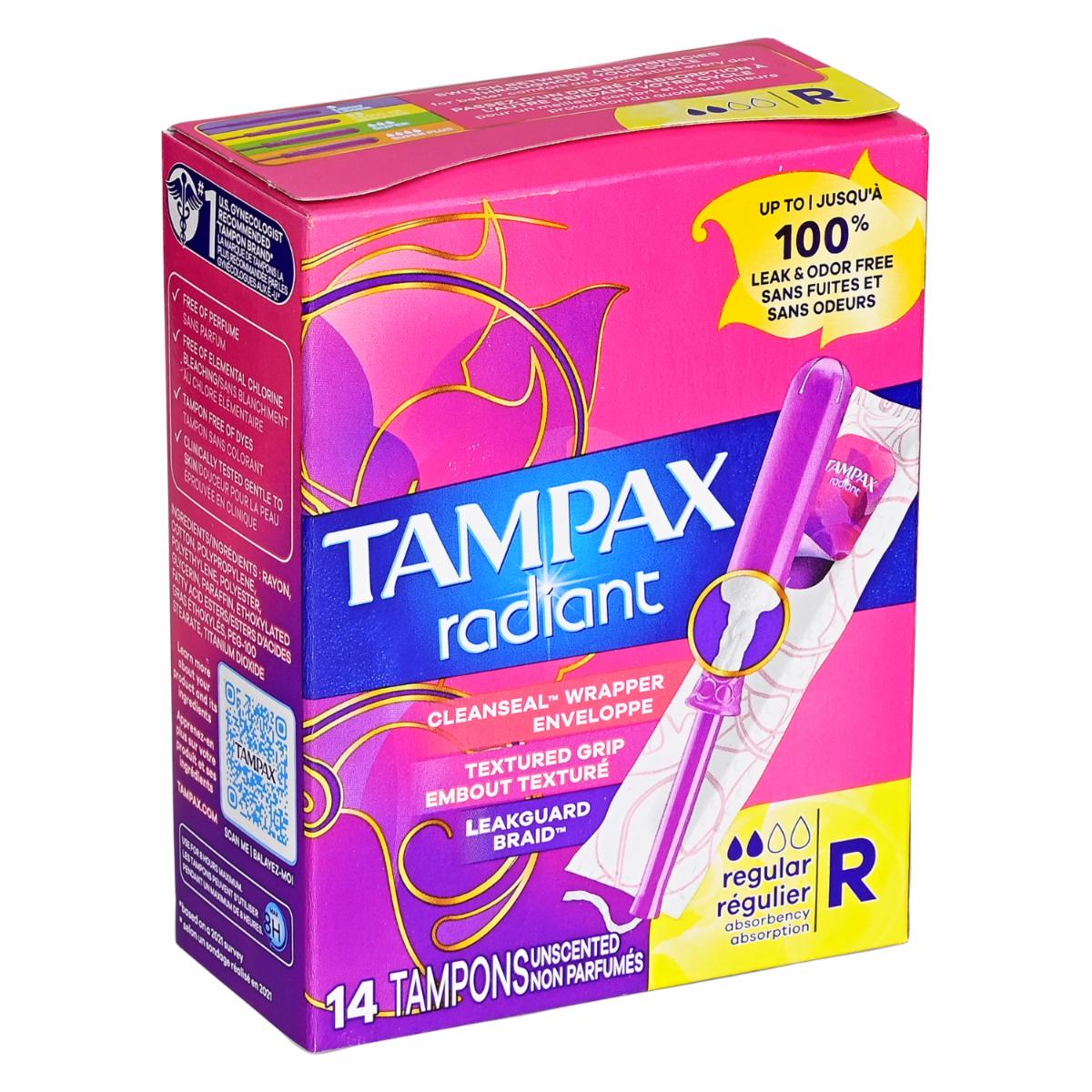 Tampón Radiant Regular Sin Fragancia ALWAYS X 14 Uds