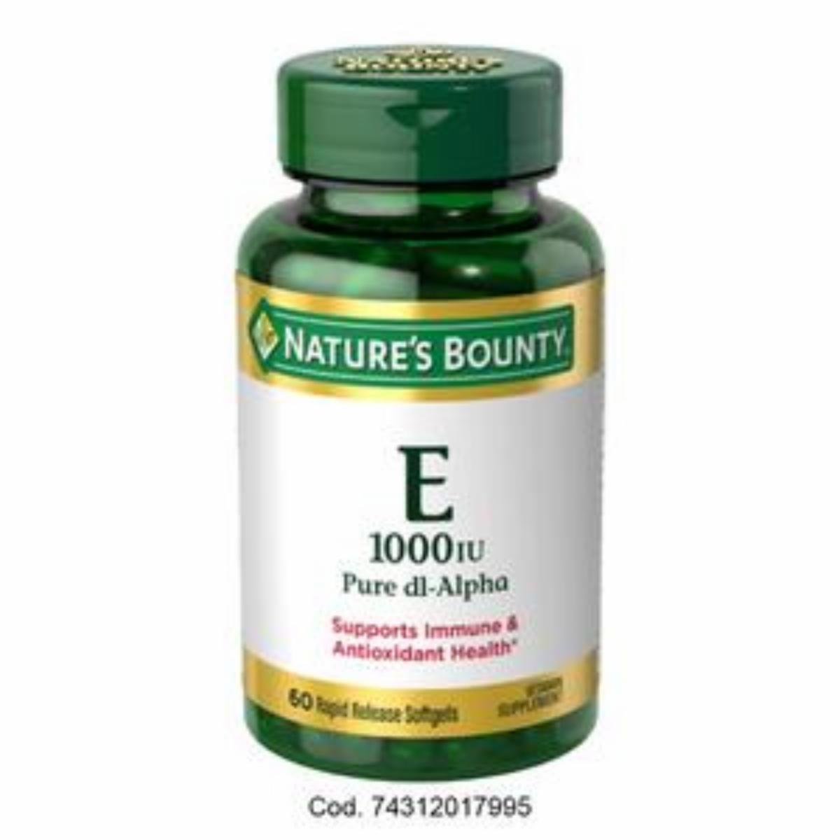 Cápsulas De Vitamina E NATURE’S BOUNTY X 60 Uds