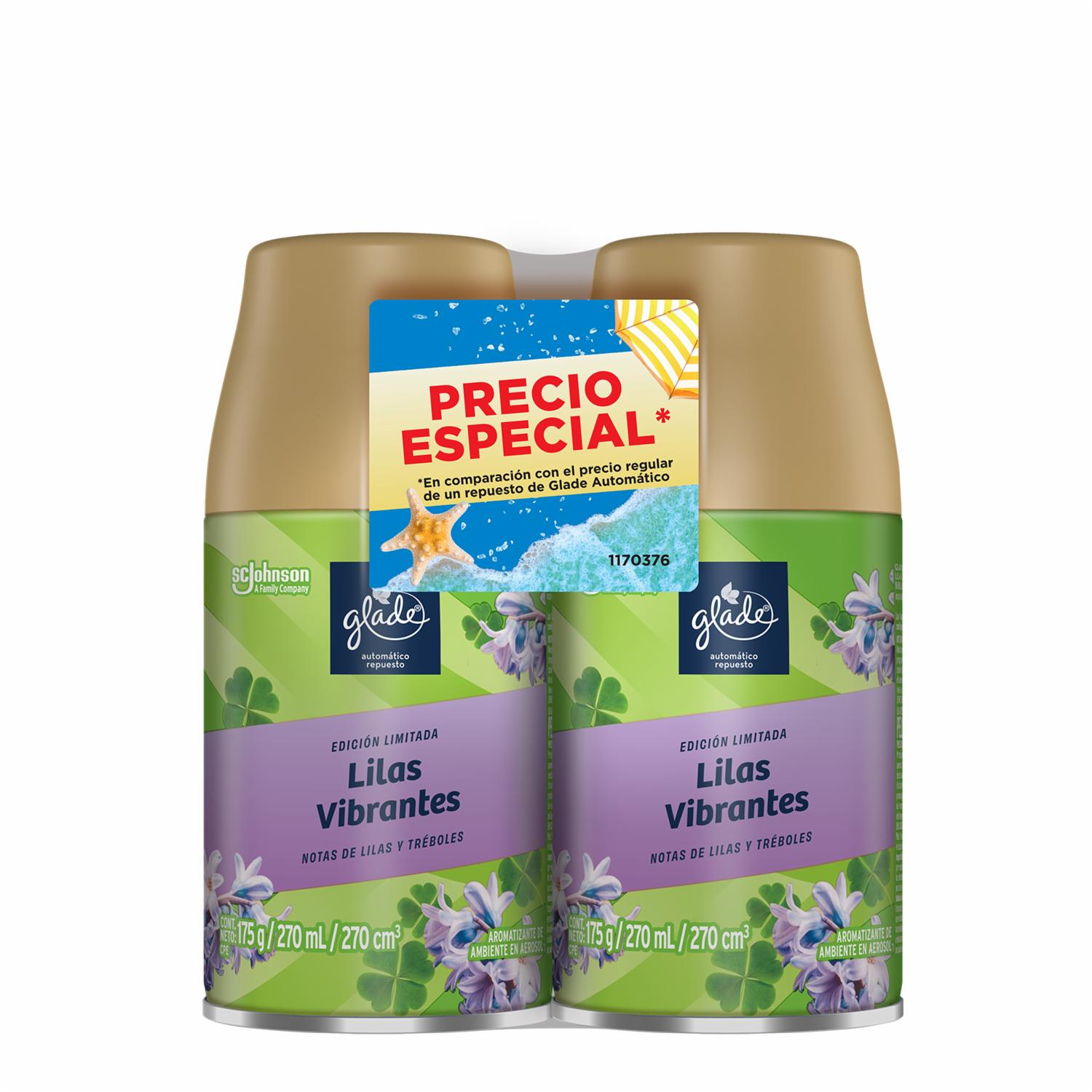 Repuestos Aromatizante Automáticos Lilas Vibrantes GLADE 2 X 175 G