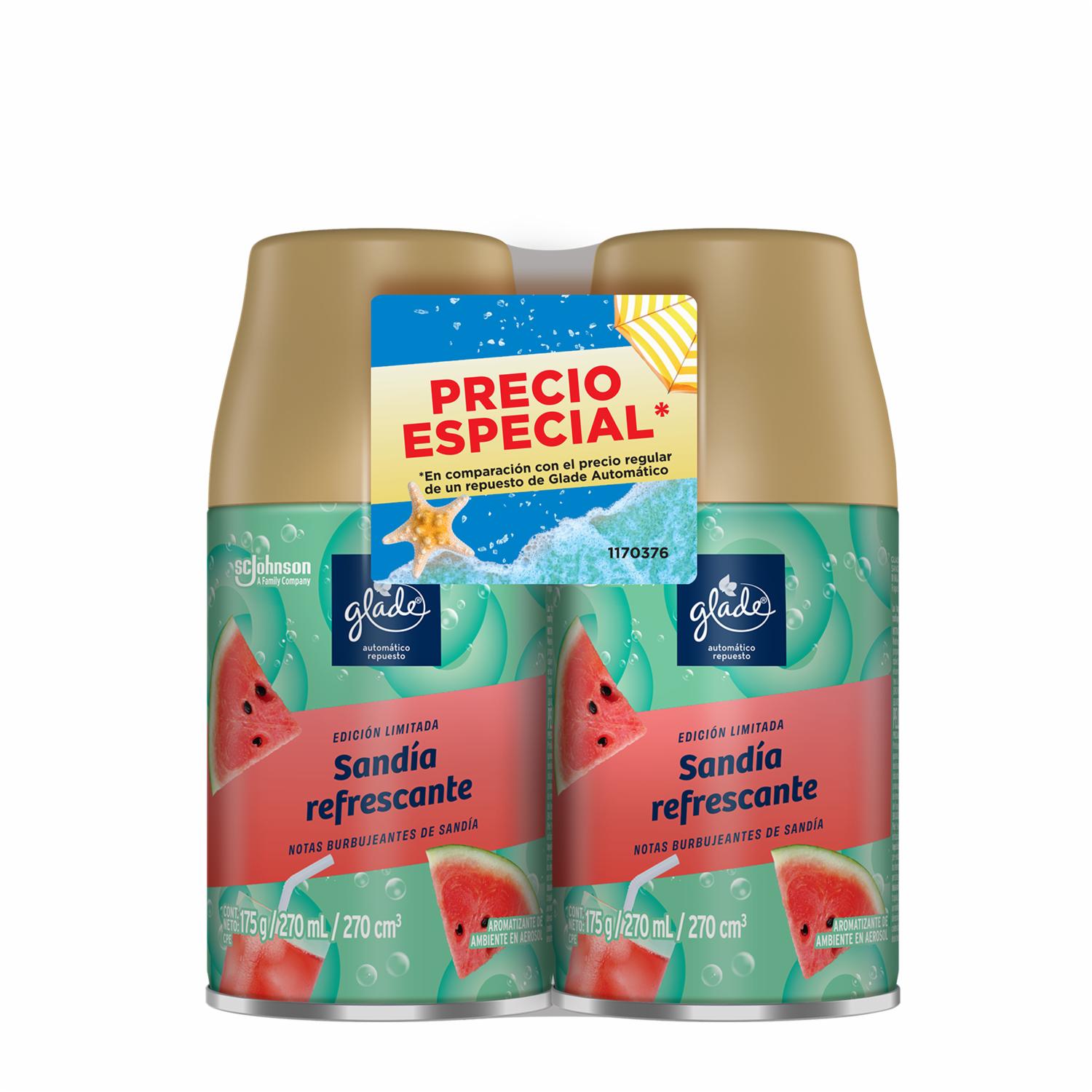 Aromatizante Repuestos Automáticos Sandía Refrescante GLADE 2 X 175 G