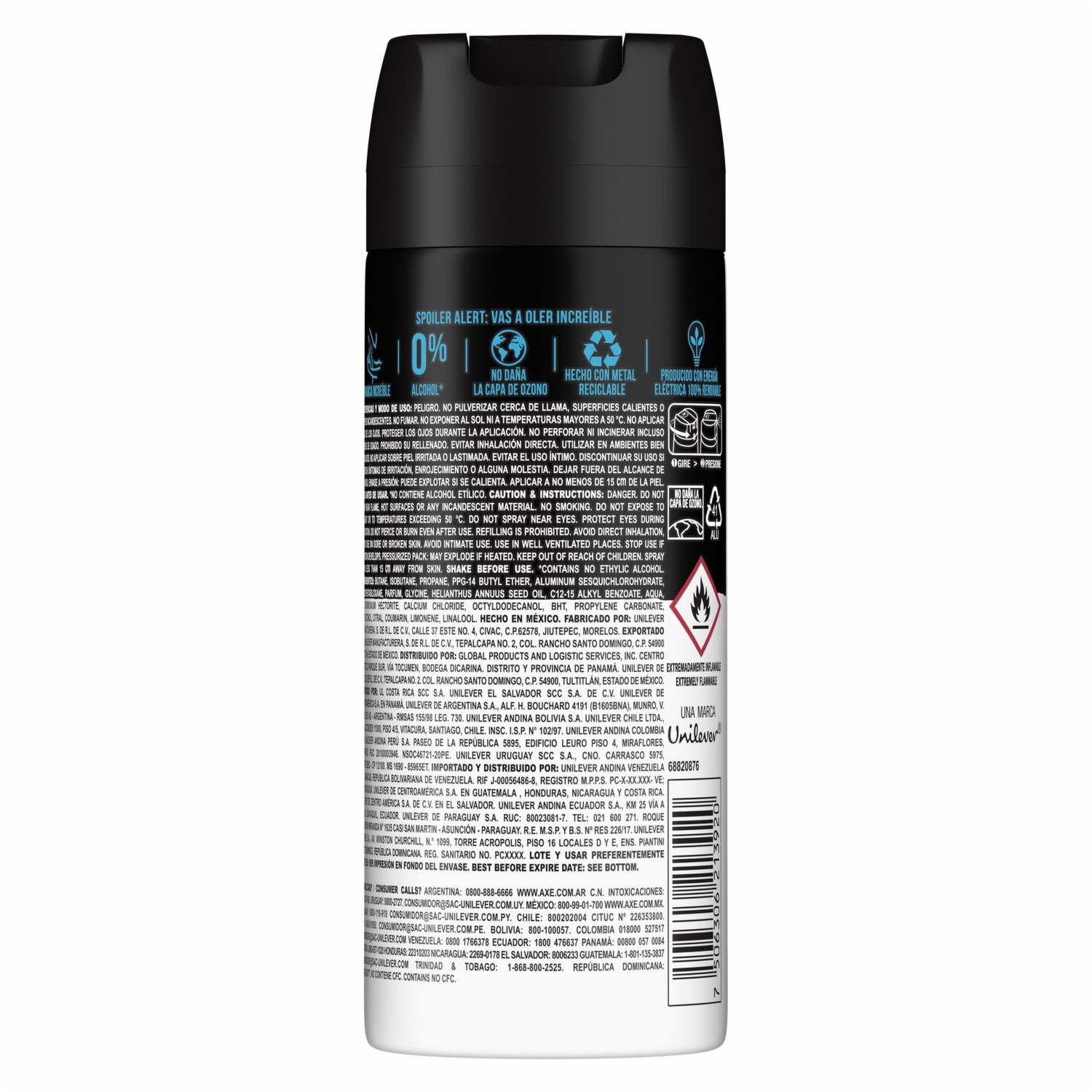 Desodorante En Aerosol Antitranspirante Ice Chill AXE 152 Ml