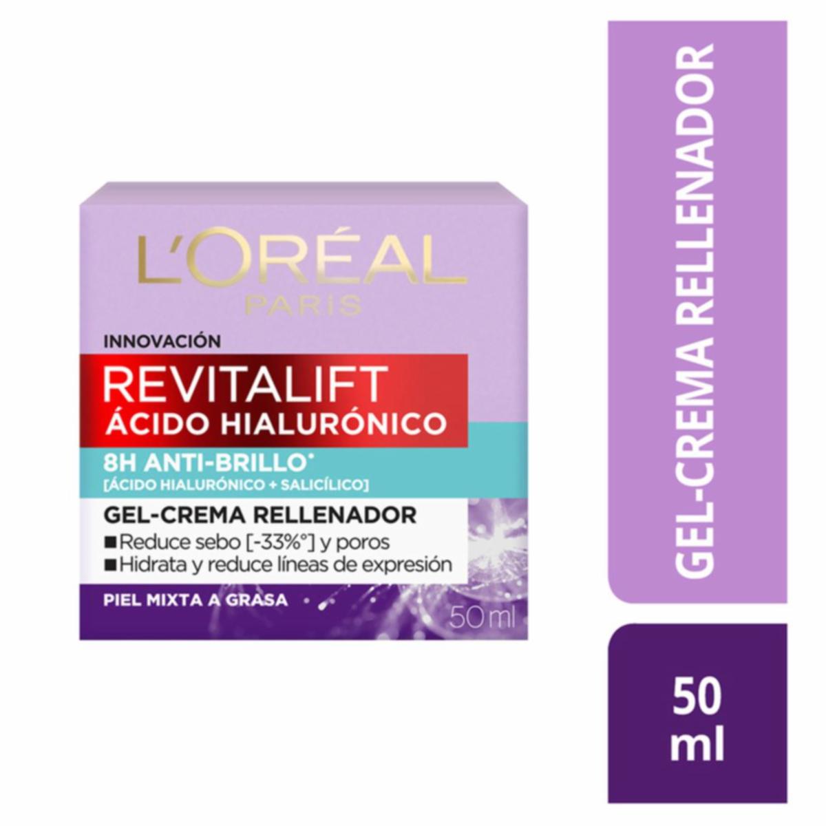 Crema Facial Gel Rellenador Con Ácido Hialurónico Revitalift L’ORÉAL 30 Ml