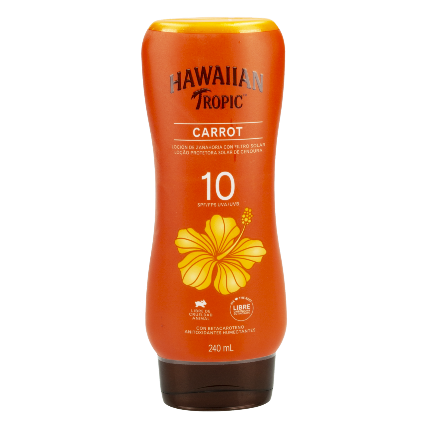 Protector Solar En Loción Zanahoria Factor De Protección Solar 10 HAWAIIAN TROPIC 240 Ml