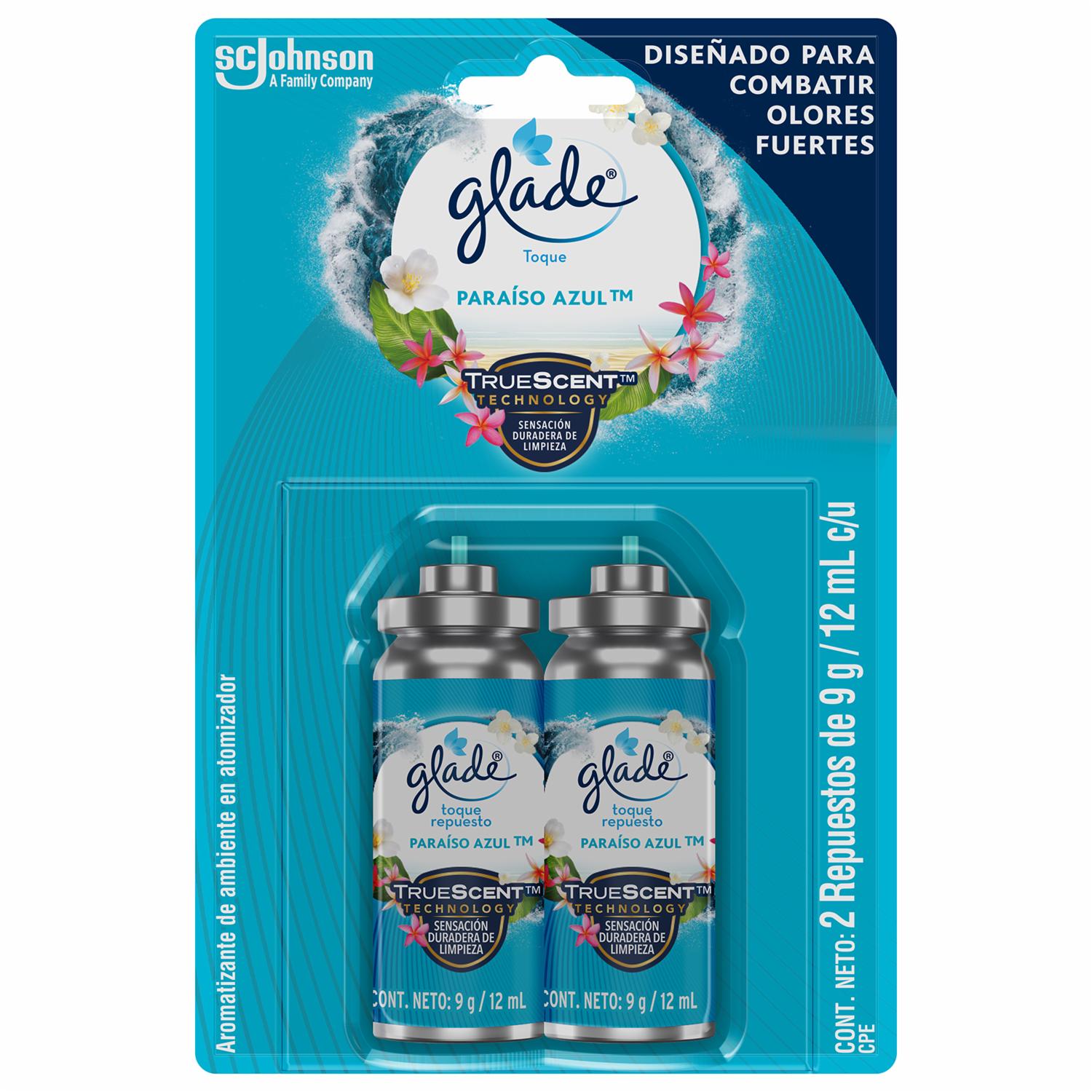 Repuesto Desodorante Ambiental Toque Paraíso Azul GLADE 18 G