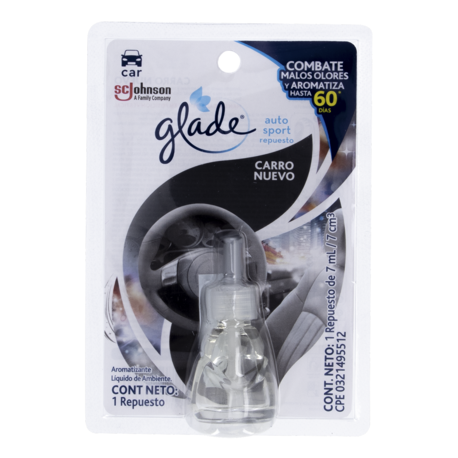 Ambiental De Automóvil Carro Nuevo GLADE 7 Ml