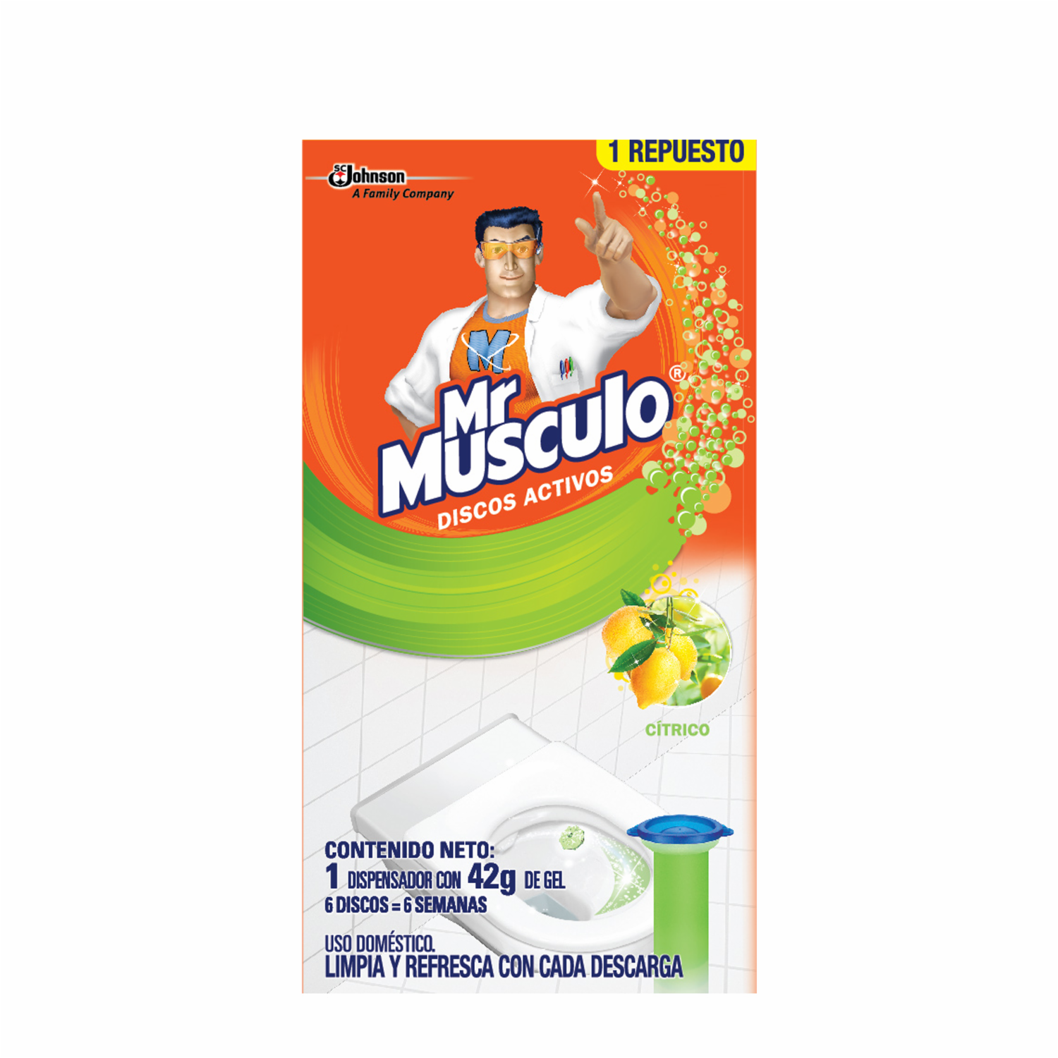 Limpiador En Discos Activos Brisa Cítrico Aplicador Completo MR.MUSCULO 38 G