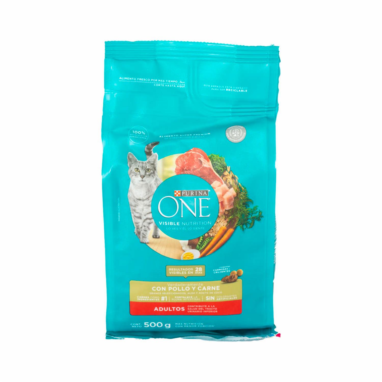 Alimento Para Gatos Adultos Sabor A Pollo Y Carne PURINA CAT CHOW 500 G