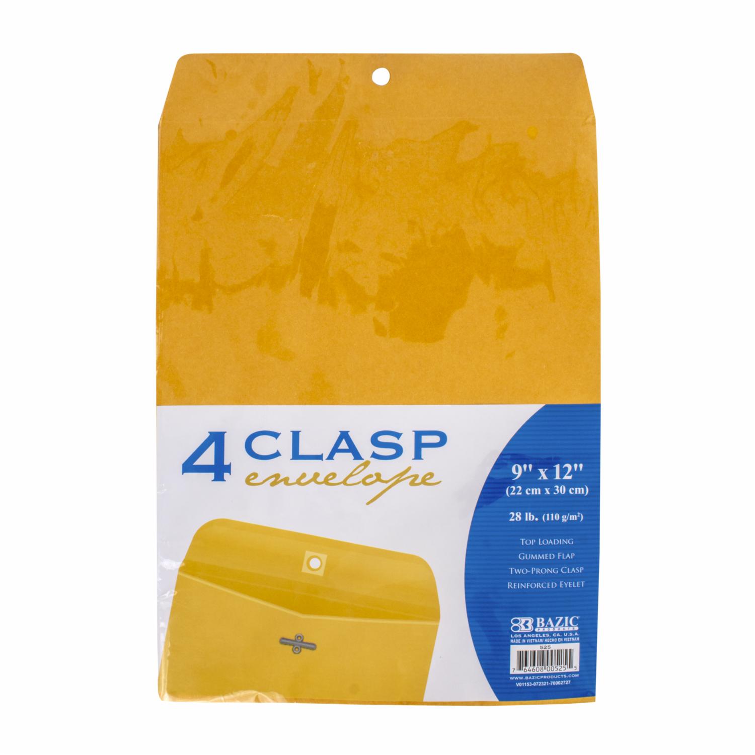 Sobre Manila De Cierre Tamaño 9″ X 12″ BAZIC X 4 Uds