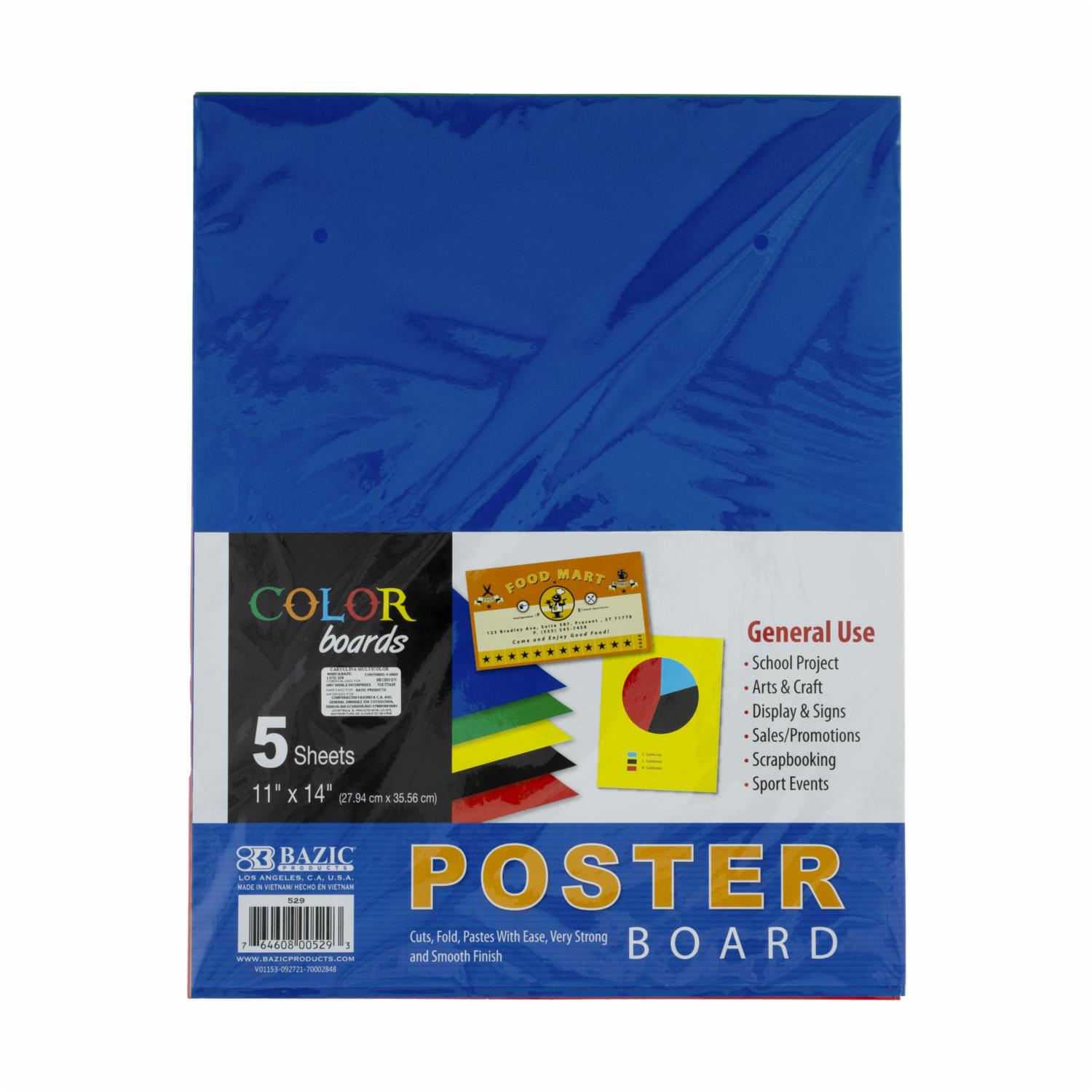 Cartulinas Multiculor Tamaño 11″ X 14″ BAZIC x 5 Uds