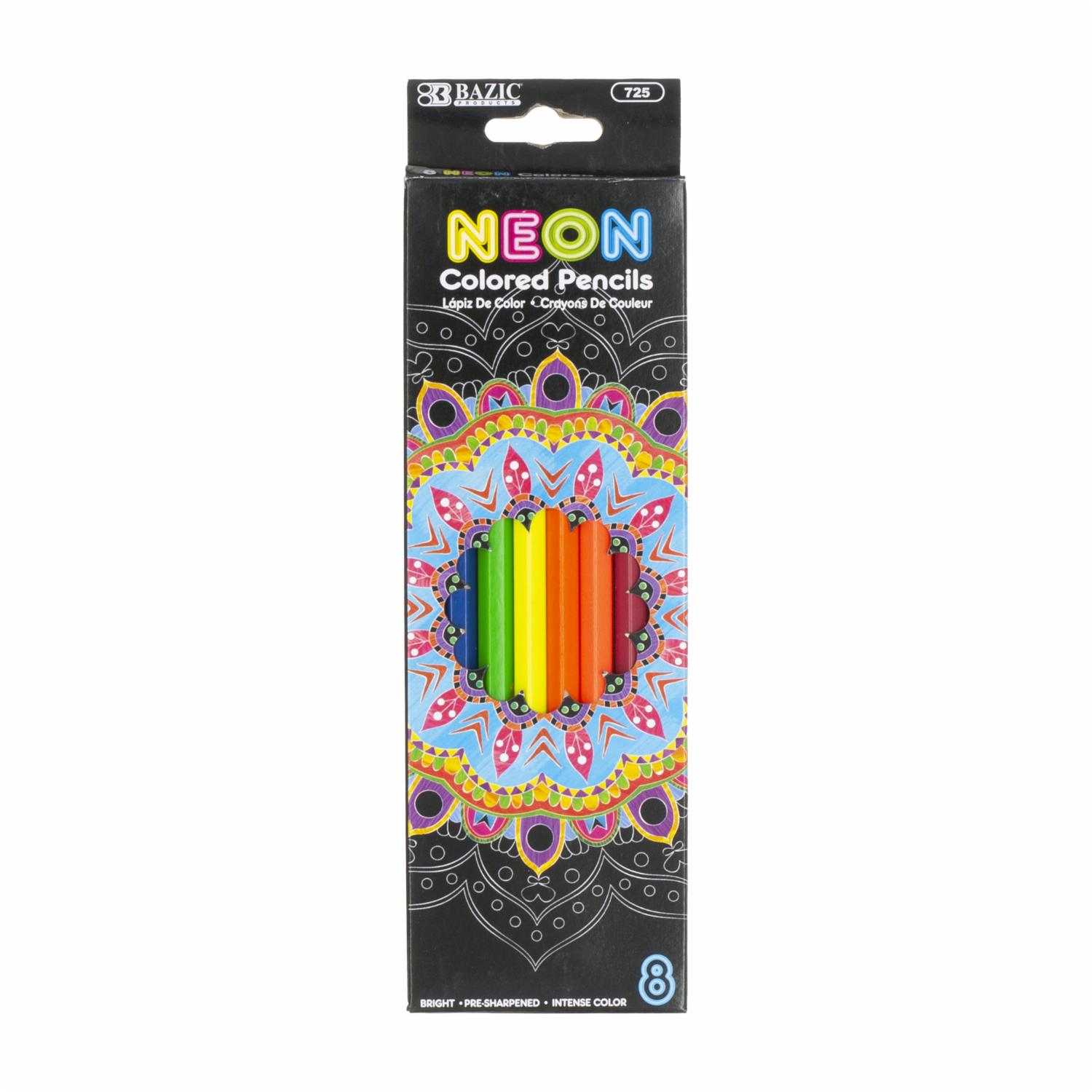 Lápices De Colores Set Neón BAZIC X8 Uds