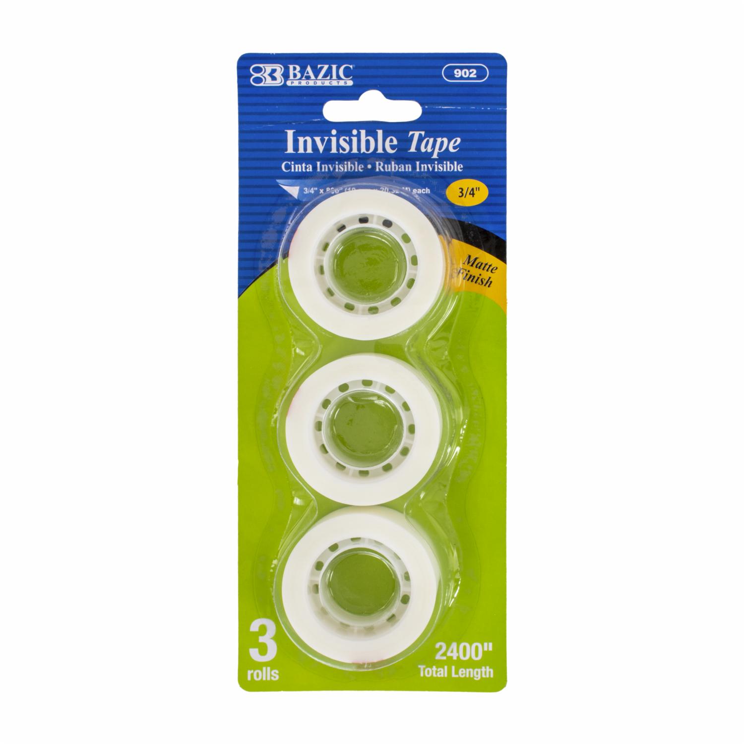 Cinta Adhesiva Invisible 3/4 «X 800» BAZIC X 3 Uds