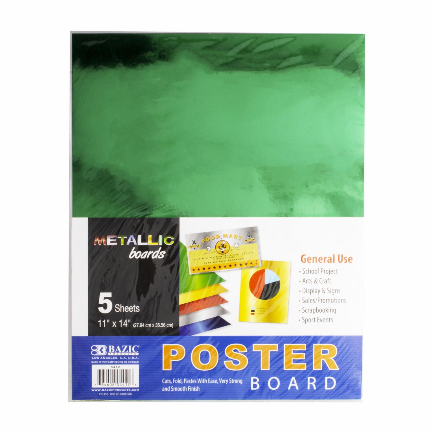 Cartulinas Metalicas Tamaño 11″ X 14″ BAZIC X 5 Uds