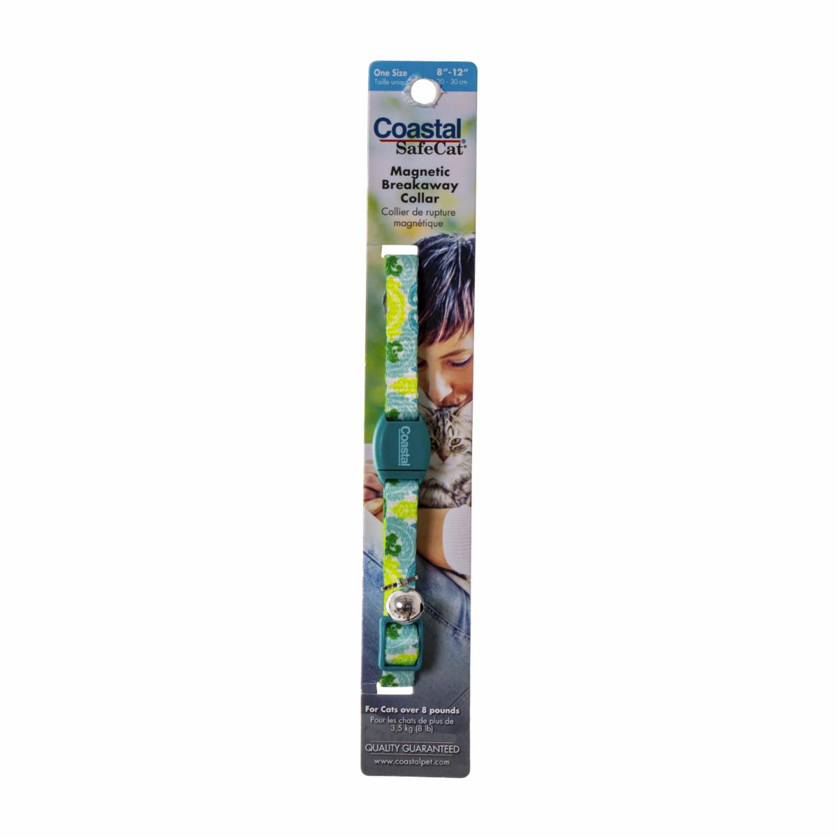 Collar Para Gato Hebilla Magnetica Teal Peacock 3/8X8-12 COASTAL 3/8″X8″-12″