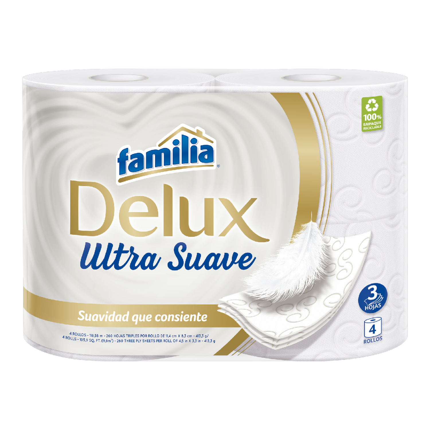 Papel Higiénico Delux FAMILIA 4 Rollos