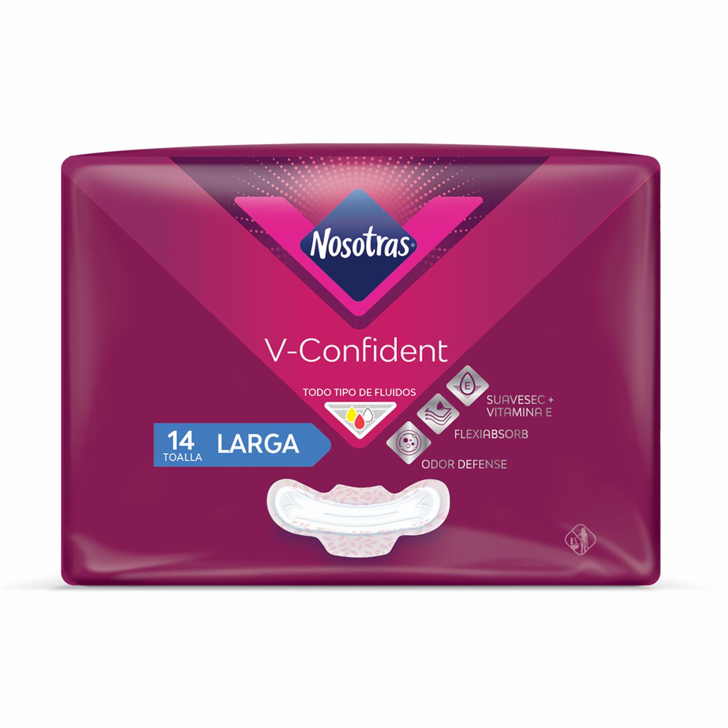 Toallas Intimas V-Confident Larga NOSOTRAS 1 X 14 Unidades