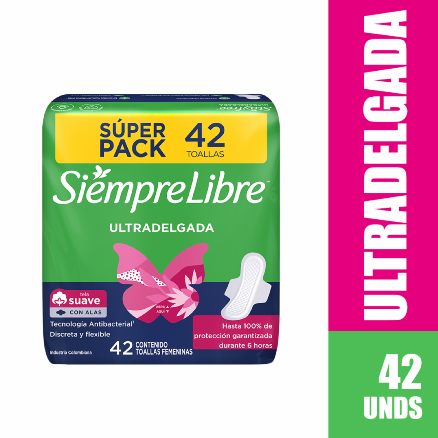 Toallas Femeninas Especiales Ultradelgadas Con Alas STAYFREE 42 U