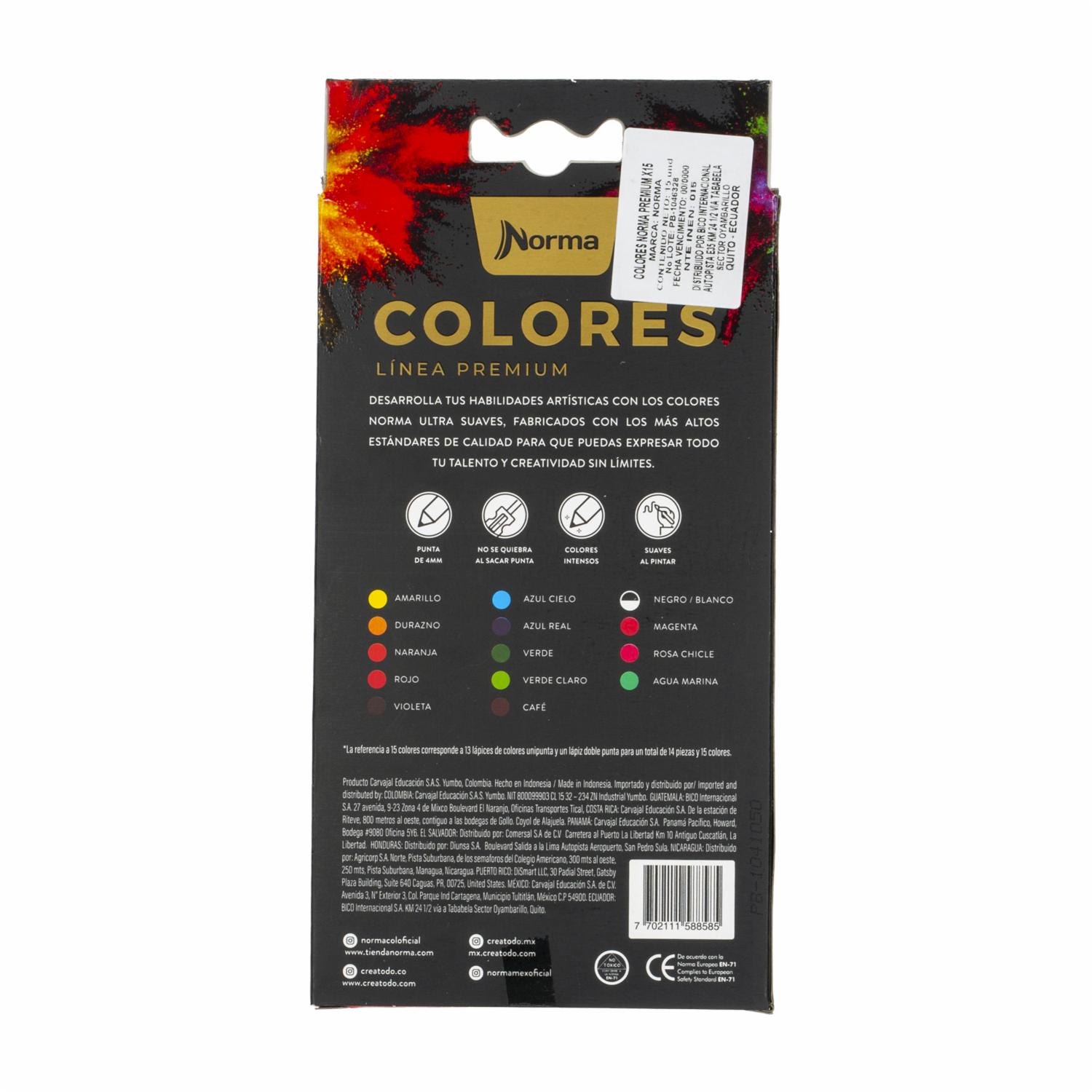 Lápices De Colores Premium NORMA X 15 Uds - Imagen 3