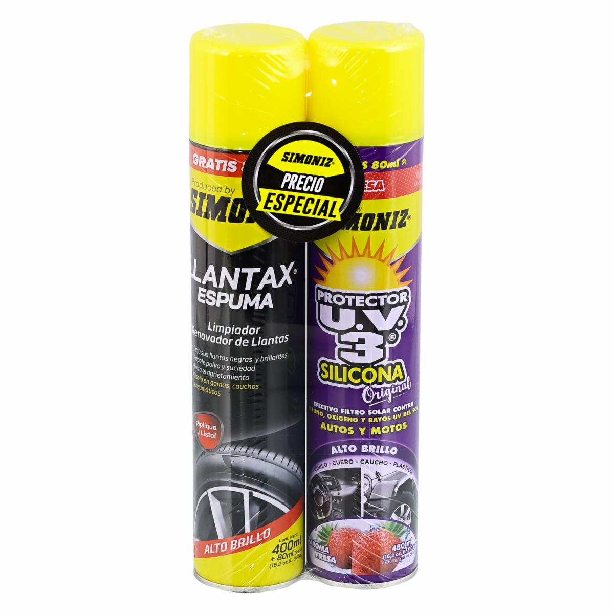 Pack De Promo En Aerosoles Ultra Violeta 3 + Llantax SIMONIZ Paquete