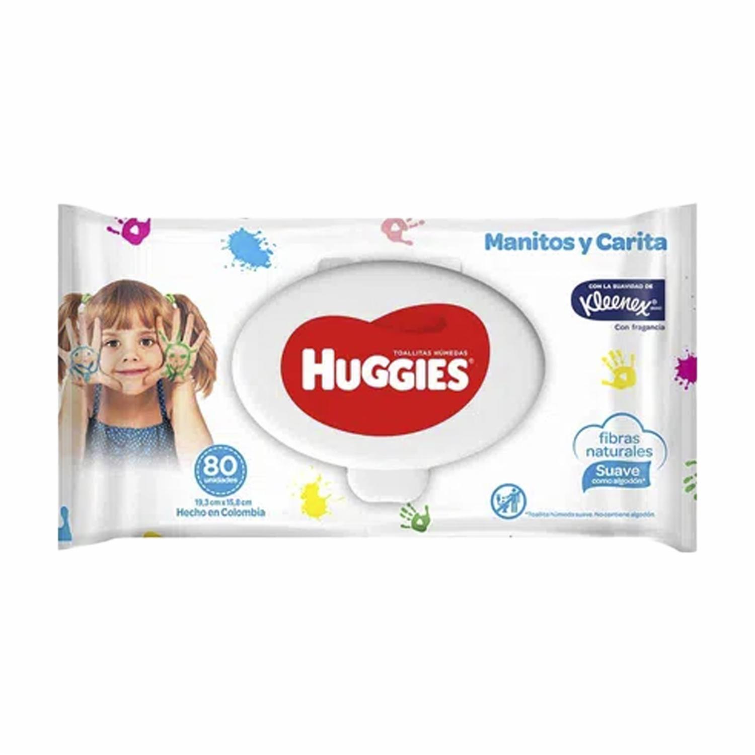 Pañitos Húmedos Para Manitos Y Caritas Con Fragancia HUGGIES X 80 Uds
