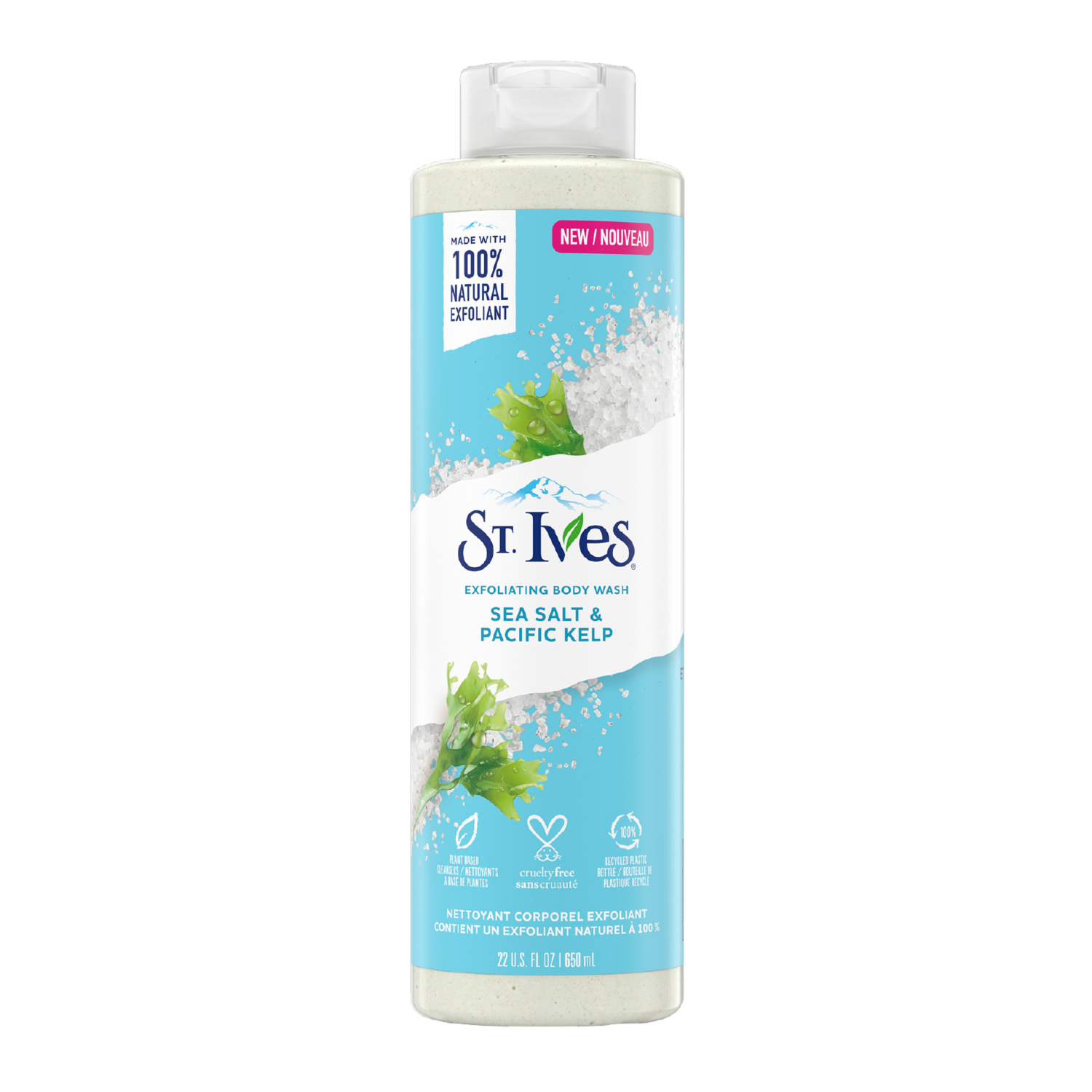 Jabón De Ducha Exfoliante Sea Salt & Pacific Kelp ST. IVES 650 Ml