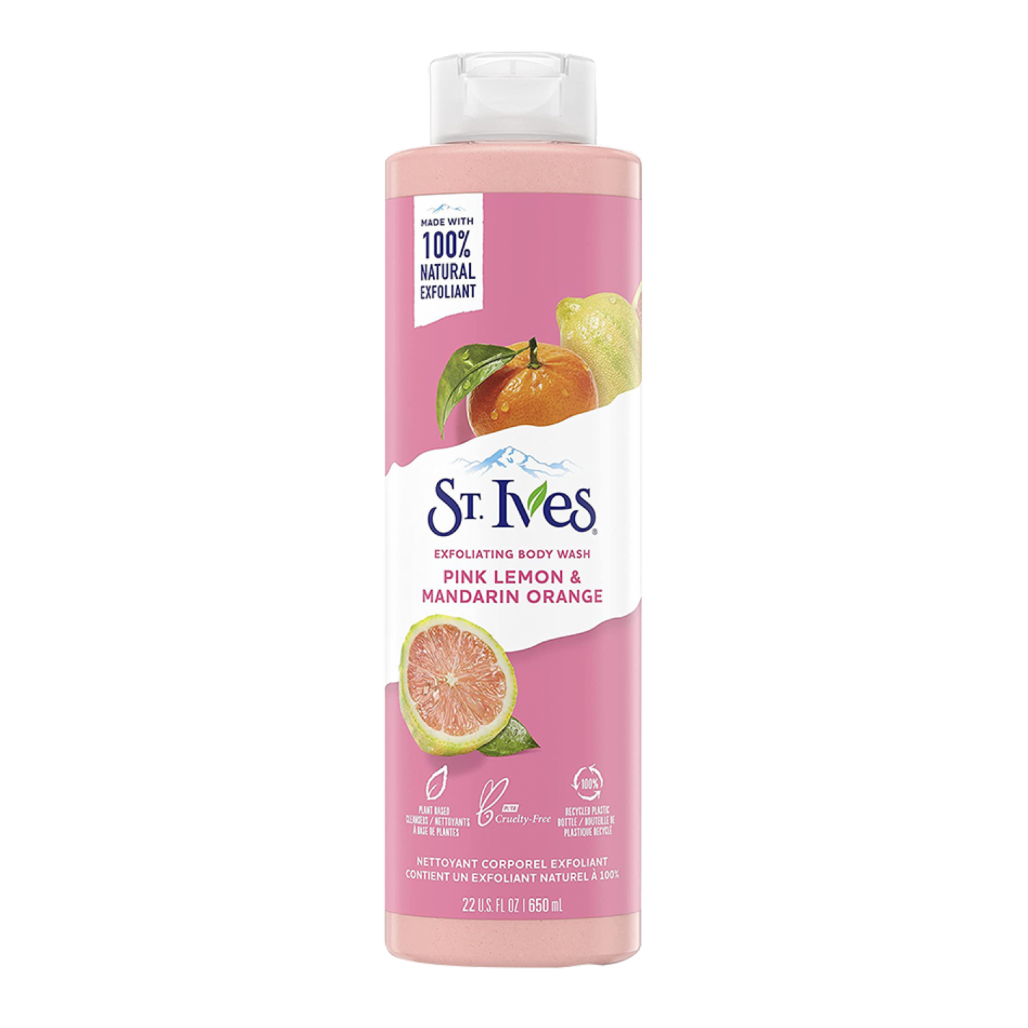 Jabón De Ducha Exfoliante Limón Rosado Y Naranja Mandarina ST. IVES 650 Ml
