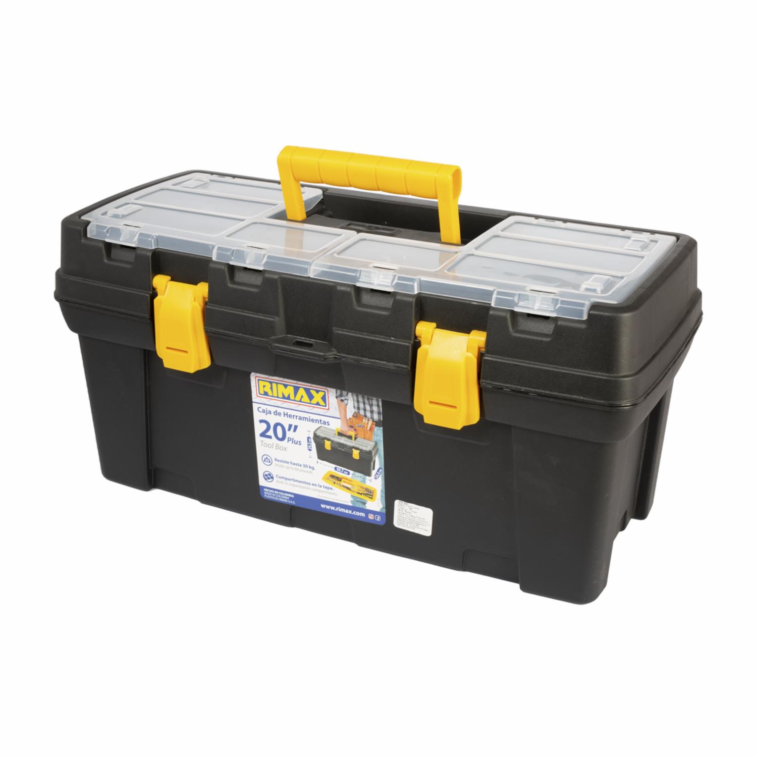 Caja Herramientas Plus Con Cerradura Plástico Negro 11086 RIMAX 20″