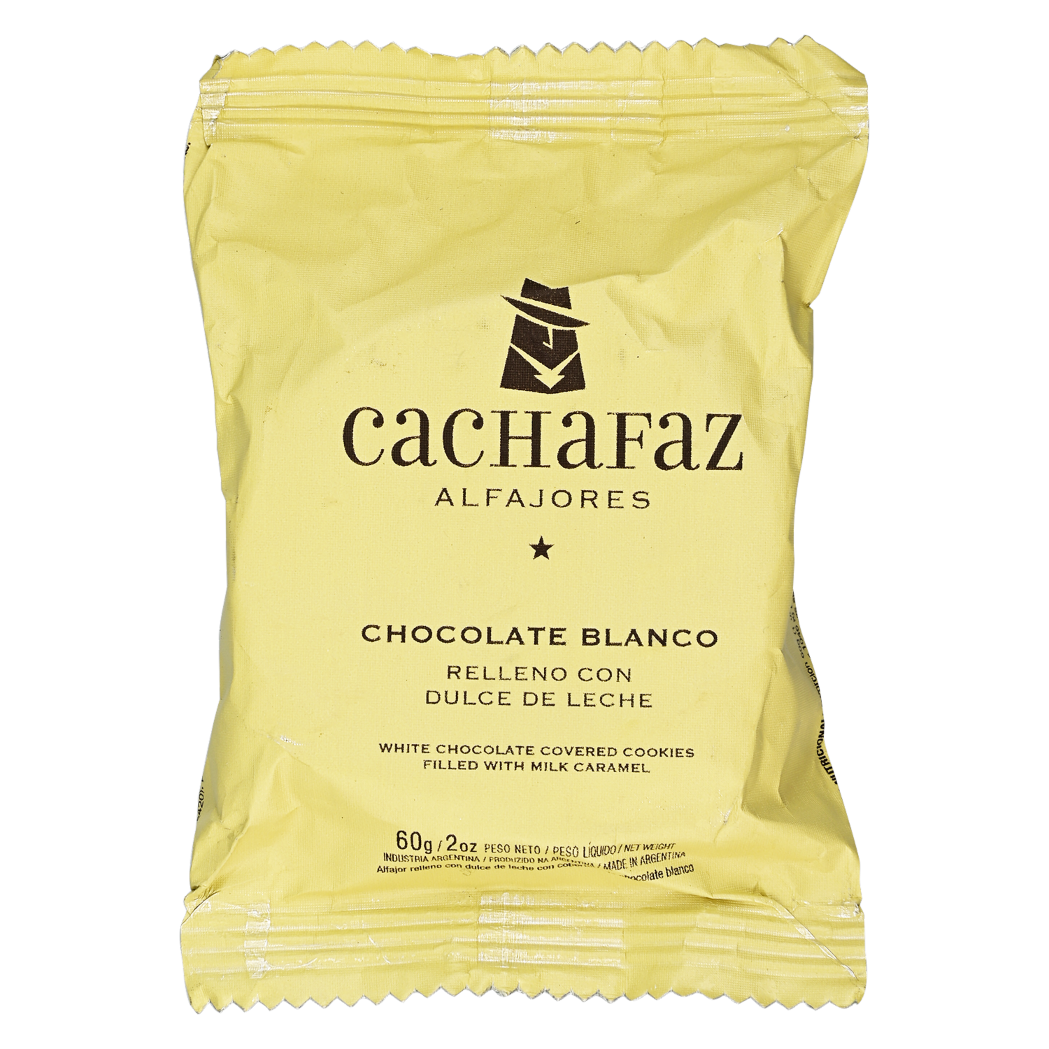 Alfajor Con Chocolate Blanco CACHAFAZ 60 G