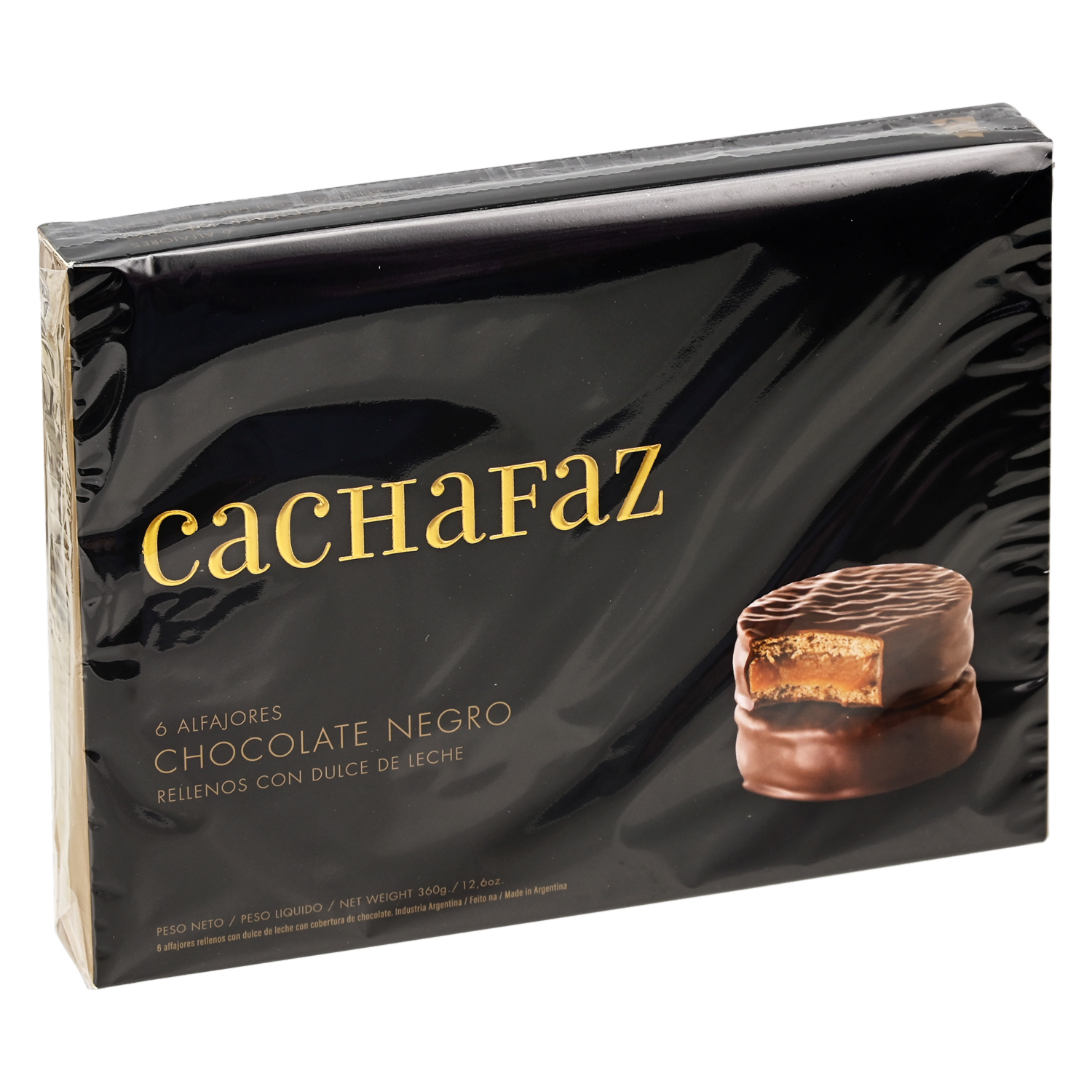 Alfajor De Chocolate Negro Relleno CACHAFAZ 360 G