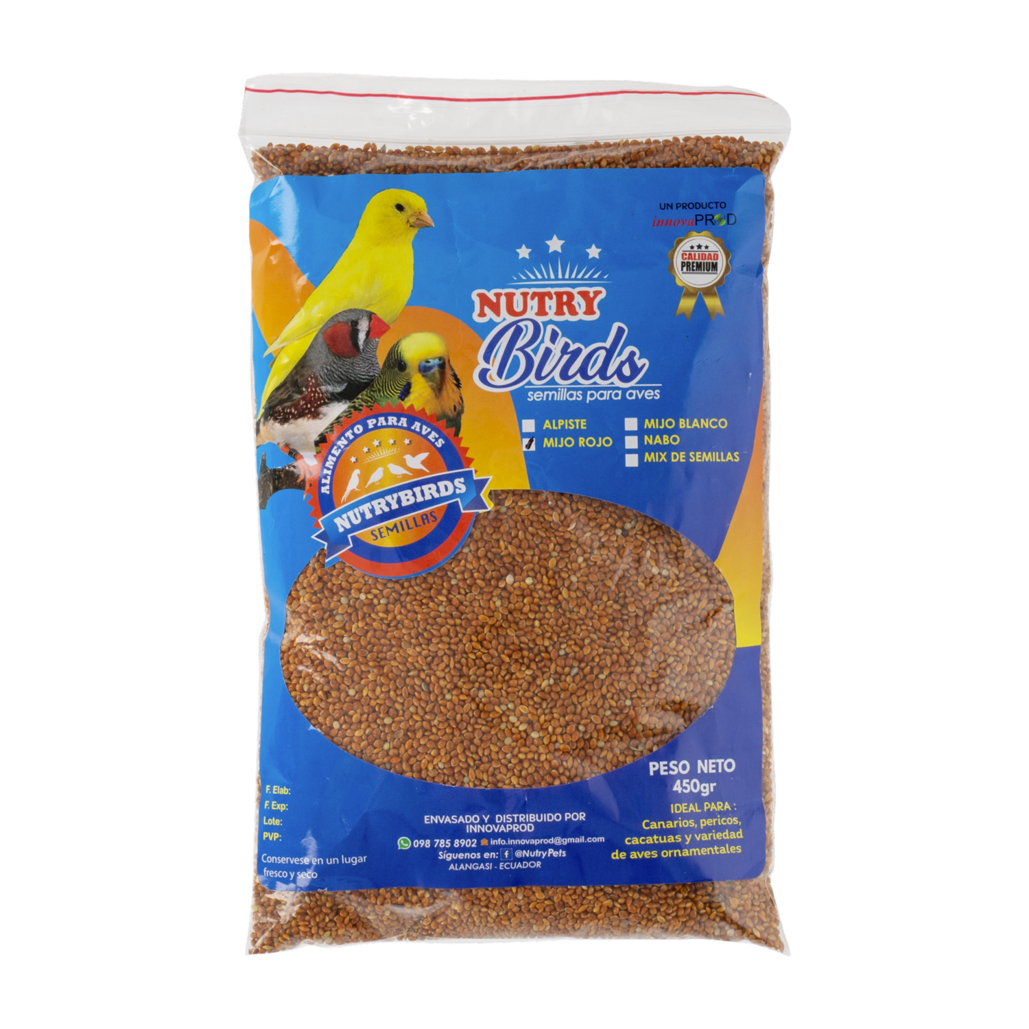 Alimento Para Aves Mijo Rojo NUTRYBIRDS 450 G